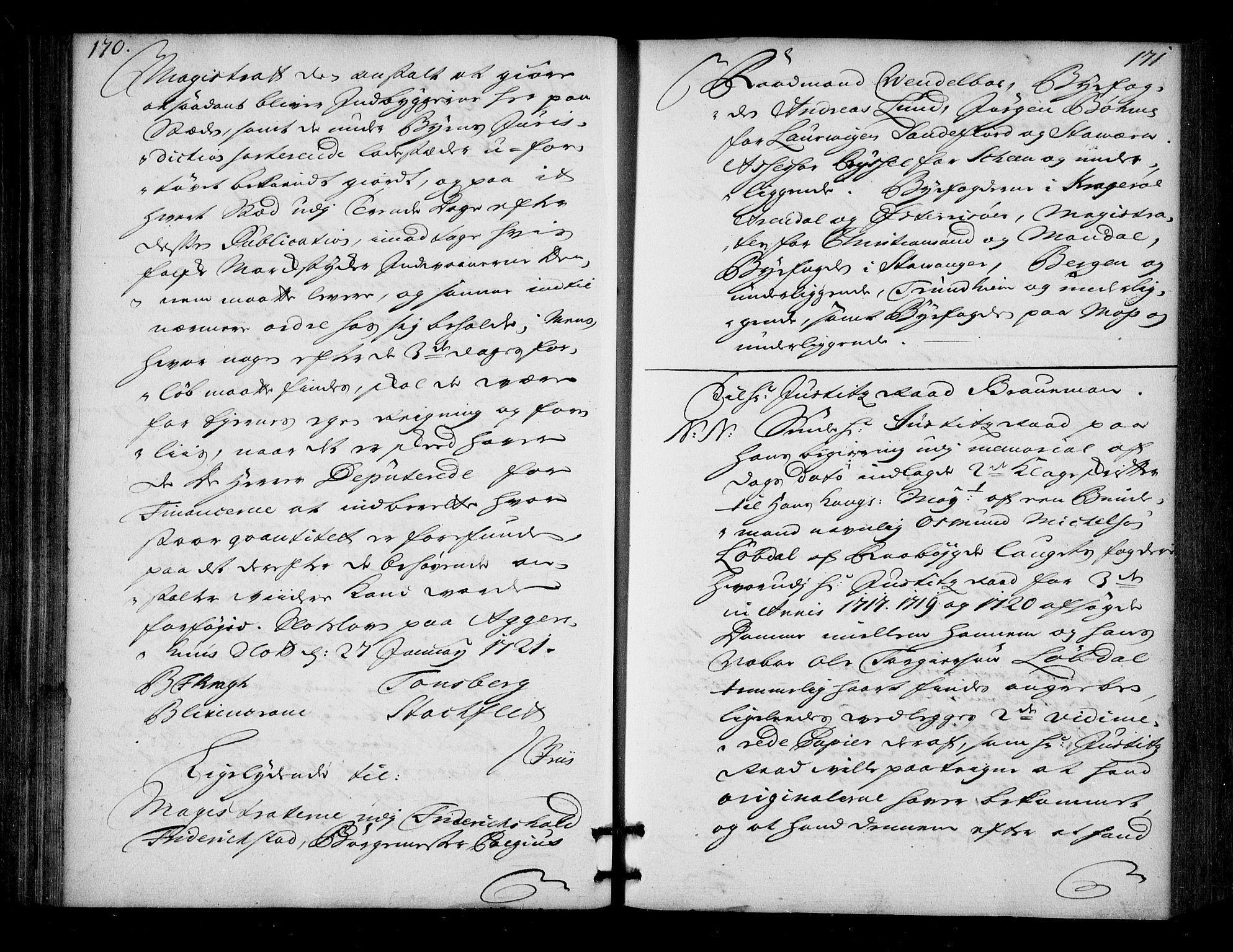 Stattholderembetet 1572-1771, AV/RA-EA-2870/Bd/L0013: Ordreprotokoll, 1720-1722, p. 170-171