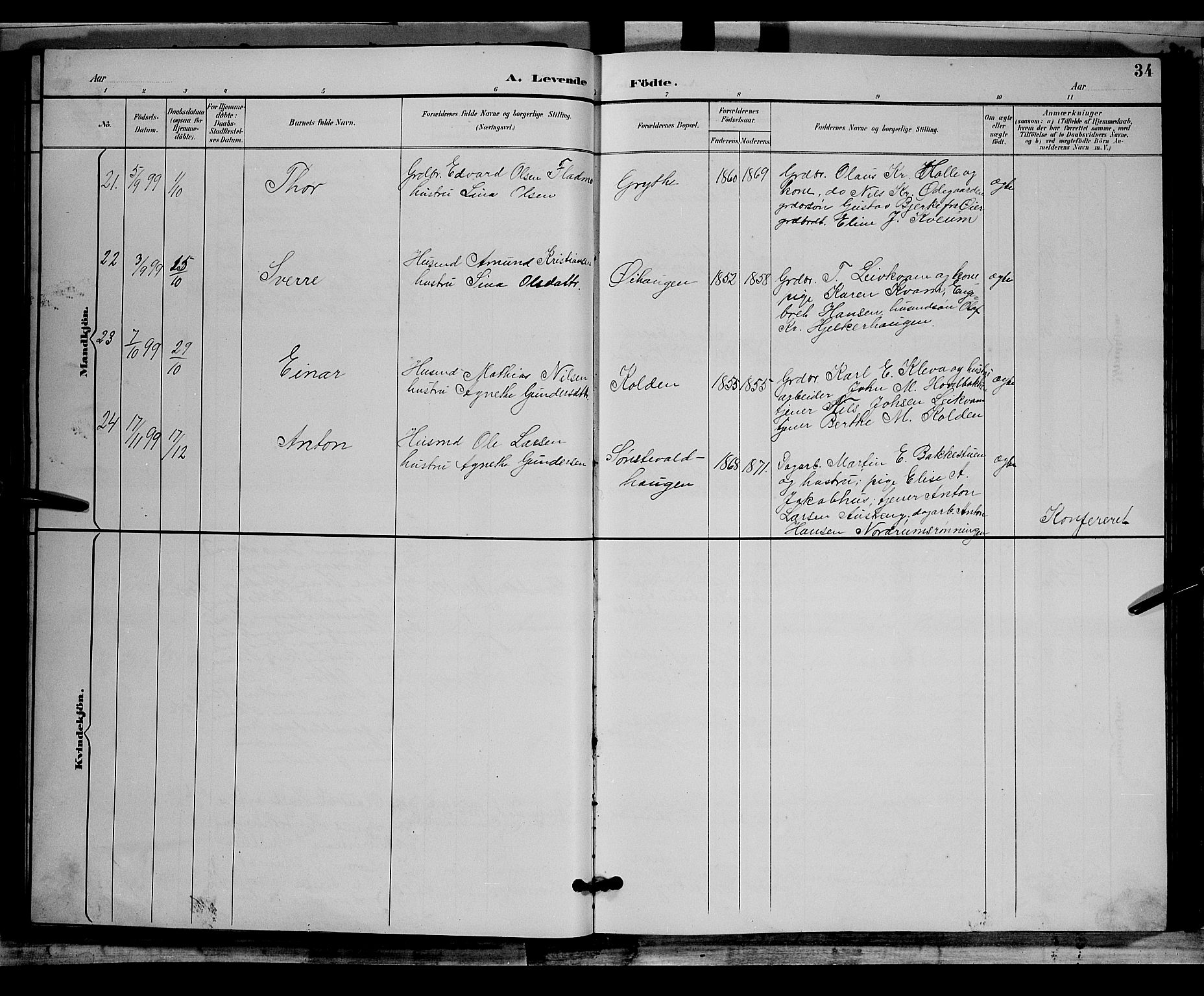 Østre Gausdal prestekontor, AV/SAH-PREST-092/H/Ha/Hab/L0002: Parish register (copy) no. 2, 1894-1904, p. 34