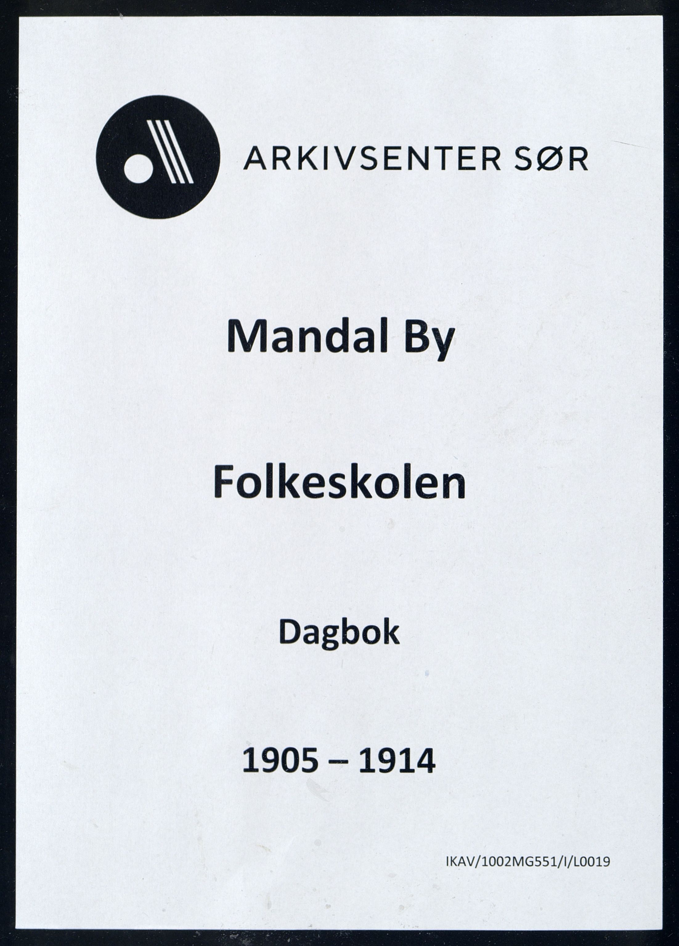 Mandal By - Mandal Allmueskole/Folkeskole/Skole, ARKSOR/1002MG551/I/L0019: Dagbok, 1905-1914