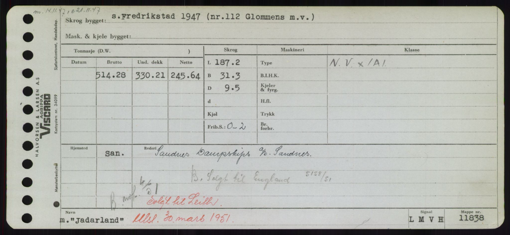 Sjøfartsdirektoratet med forløpere, Skipsmålingen, RA/S-1627/H/Hd/L0019: Fartøy, J, p. 25