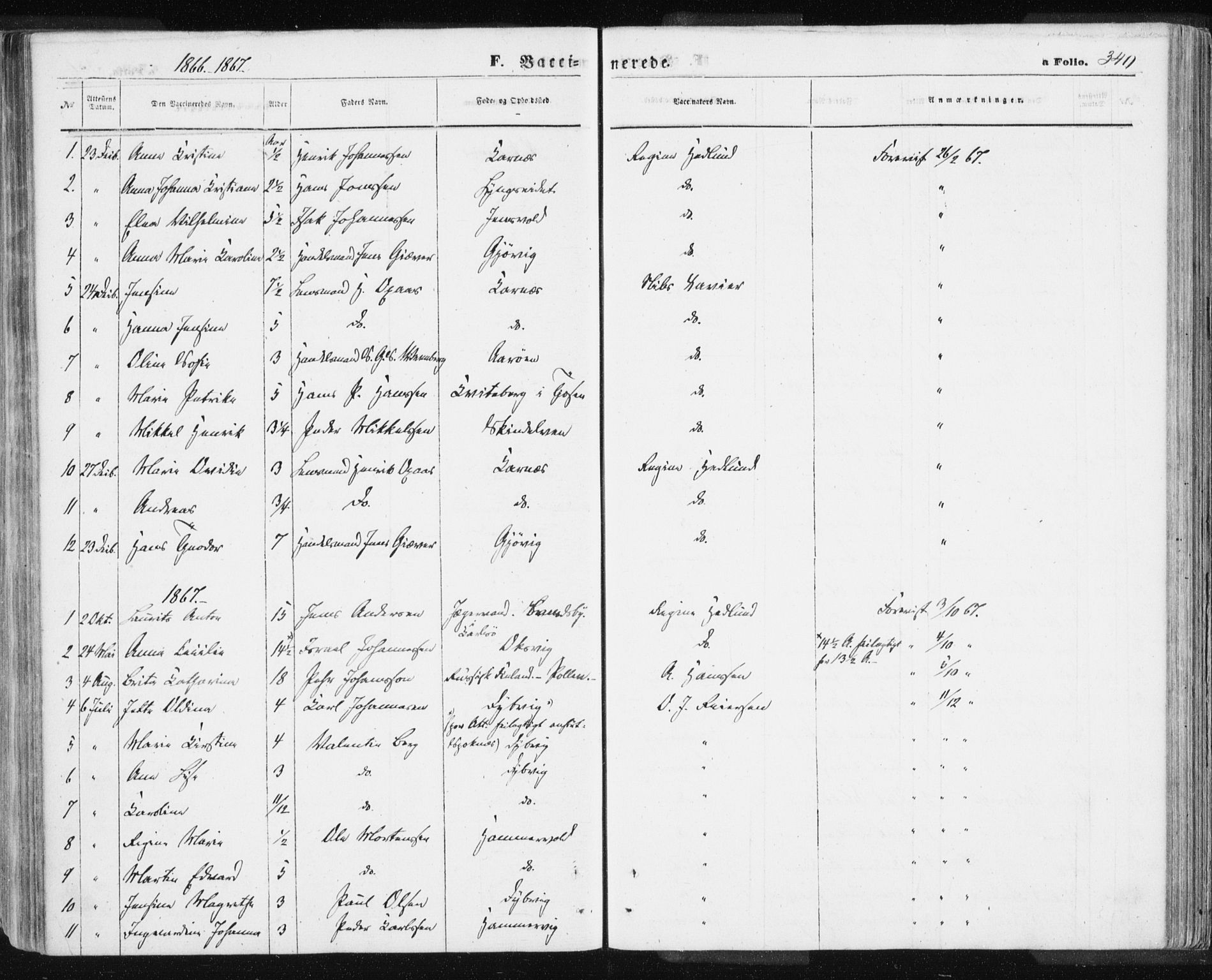 Lyngen sokneprestembete, SATØ/S-1289/H/He/Hea/L0005kirke: Parish register (official) no. 5, 1859-1869, p. 340