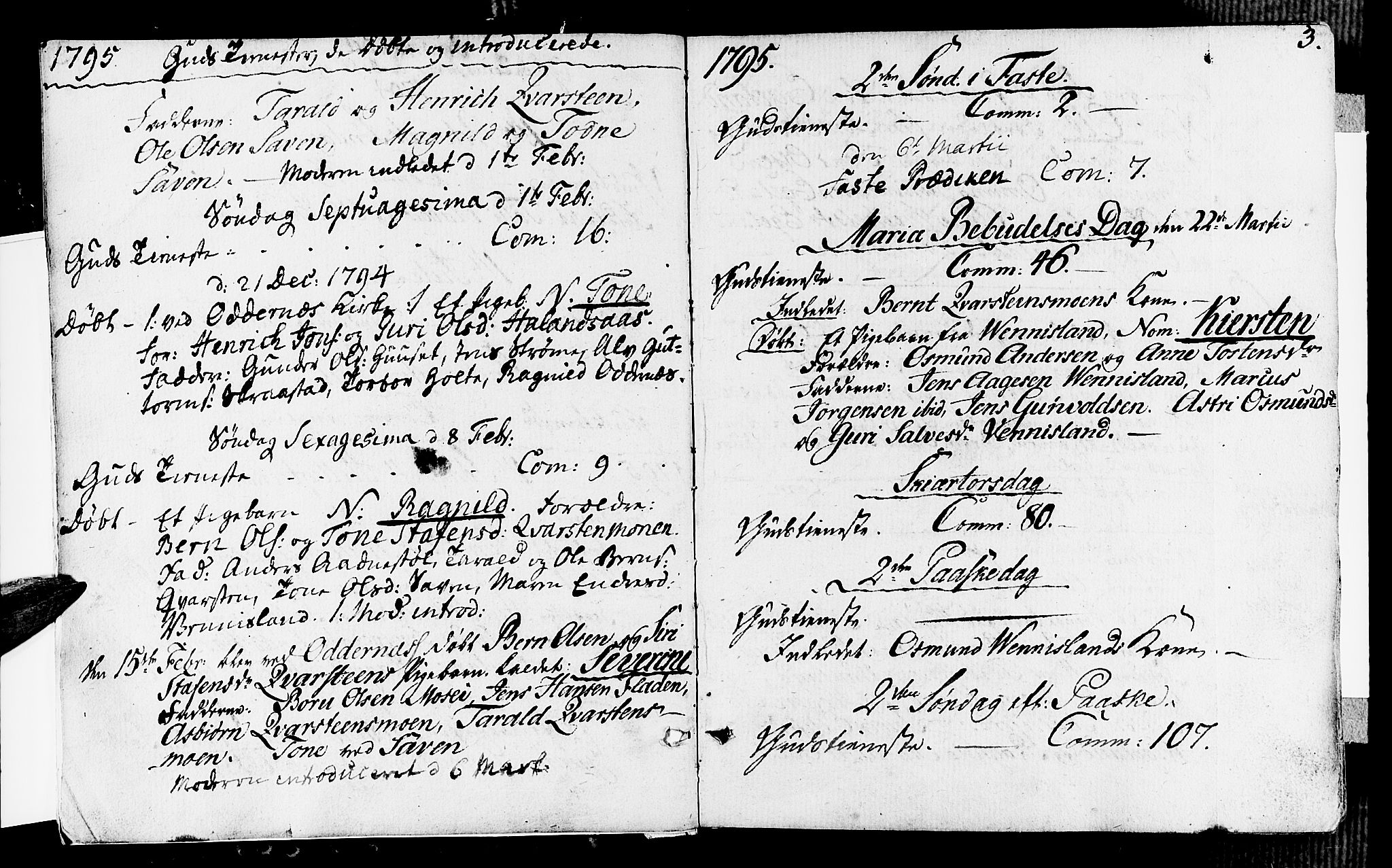 Vennesla sokneprestkontor, SAK/1111-0045/Fa/Fab/L0002: Parish register (official) no. A 2, 1794-1834, p. 3