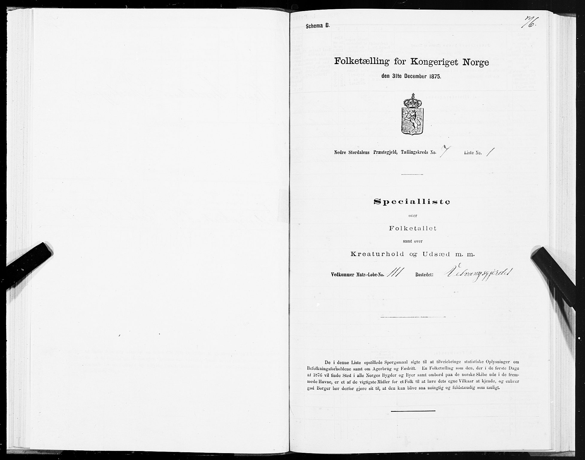 SAT, 1875 census for 1714P Nedre Stjørdal, 1875, p. 3076