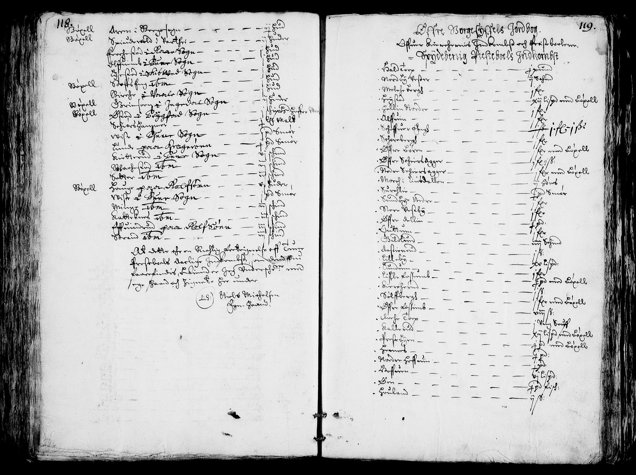 Rentekammeret inntil 1814, Realistisk ordnet avdeling, AV/RA-EA-4070/Fc/Fca/L0001/0004: [Ca I]  Akershus stift / Jordebok over kirkene og prestebolene i Oslo og Hamar stift, 1664, p. 118-119