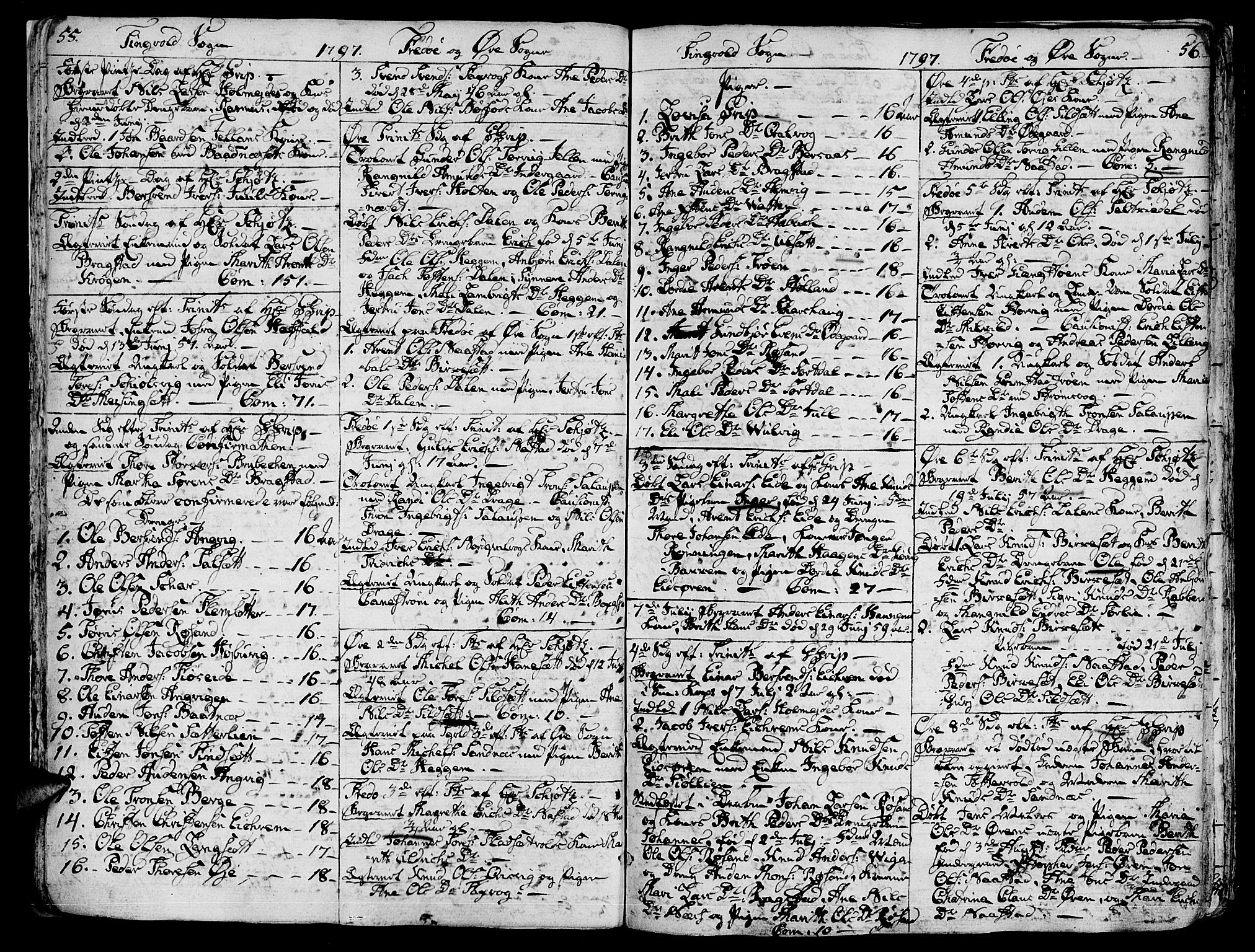 Ministerialprotokoller, klokkerbøker og fødselsregistre - Møre og Romsdal, SAT/A-1454/586/L0981: Parish register (official) no. 586A07, 1794-1819, p. 55-56