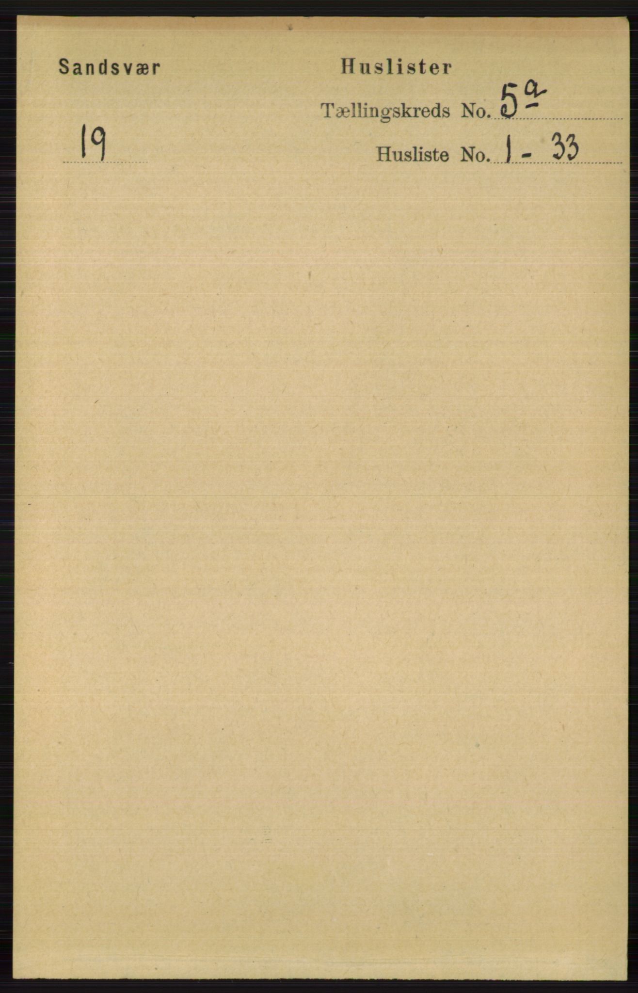 RA, 1891 census for 0629 Sandsvær, 1891, p. 2441
