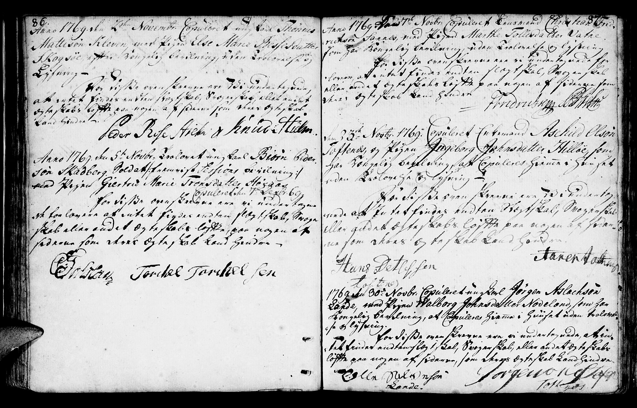 Mandal sokneprestkontor, AV/SAK-1111-0030/F/Fa/Faa/L0006: Parish register (official) no. A 6, 1755-1783, p. 86-87