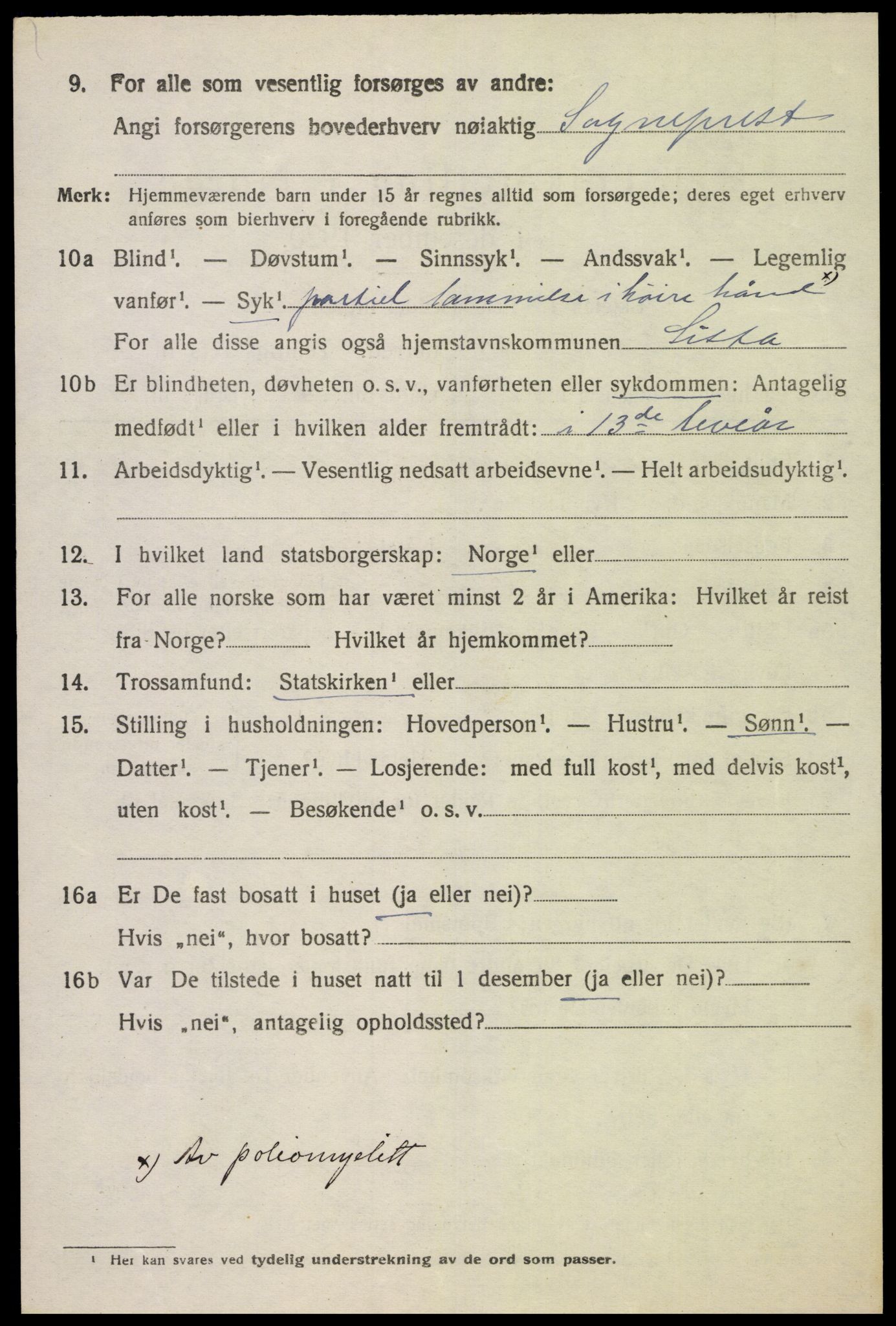 SAK, 1920 census for Lista, 1920, p. 5508