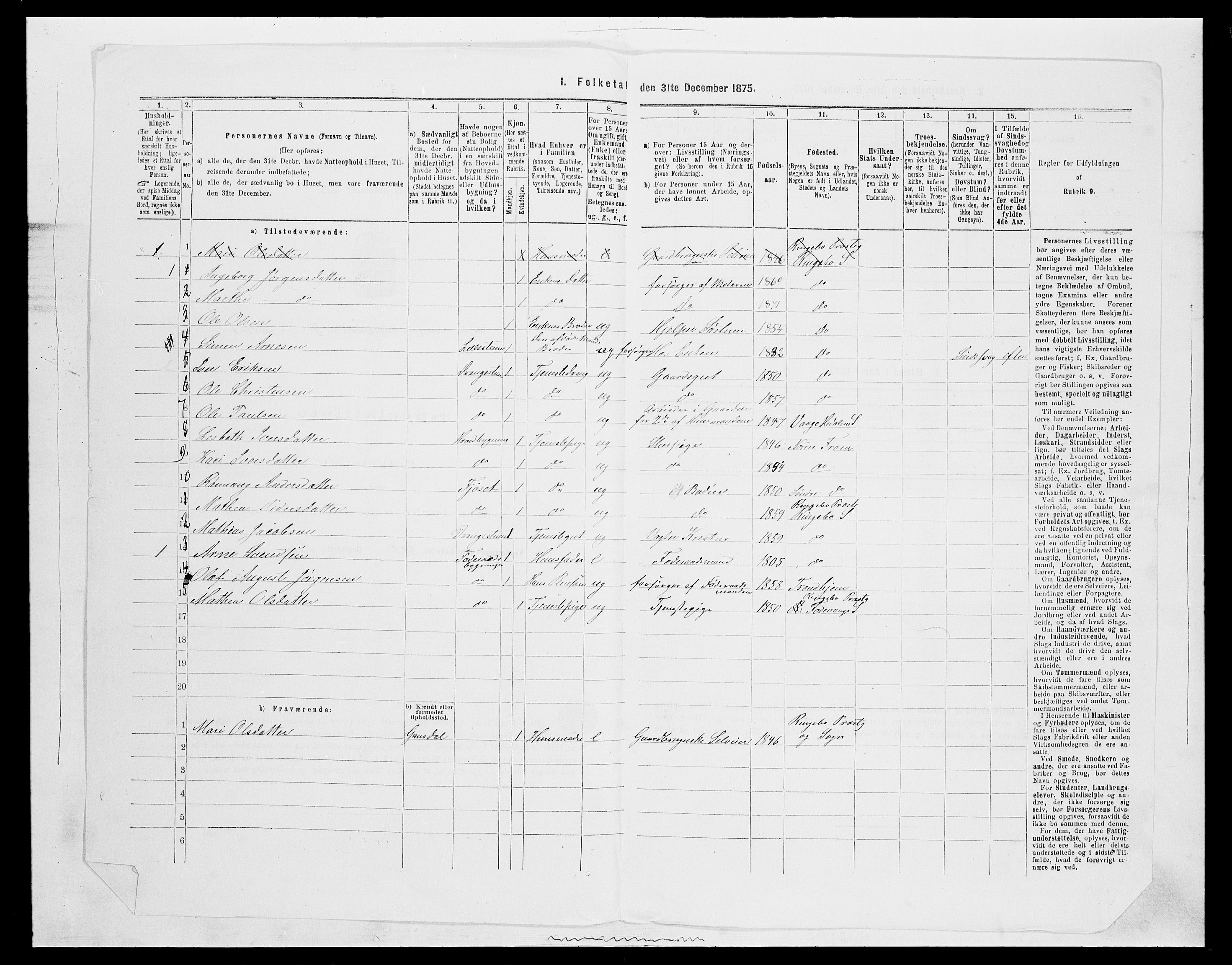 SAH, 1875 census for 0520P Ringebu, 1875, p. 548