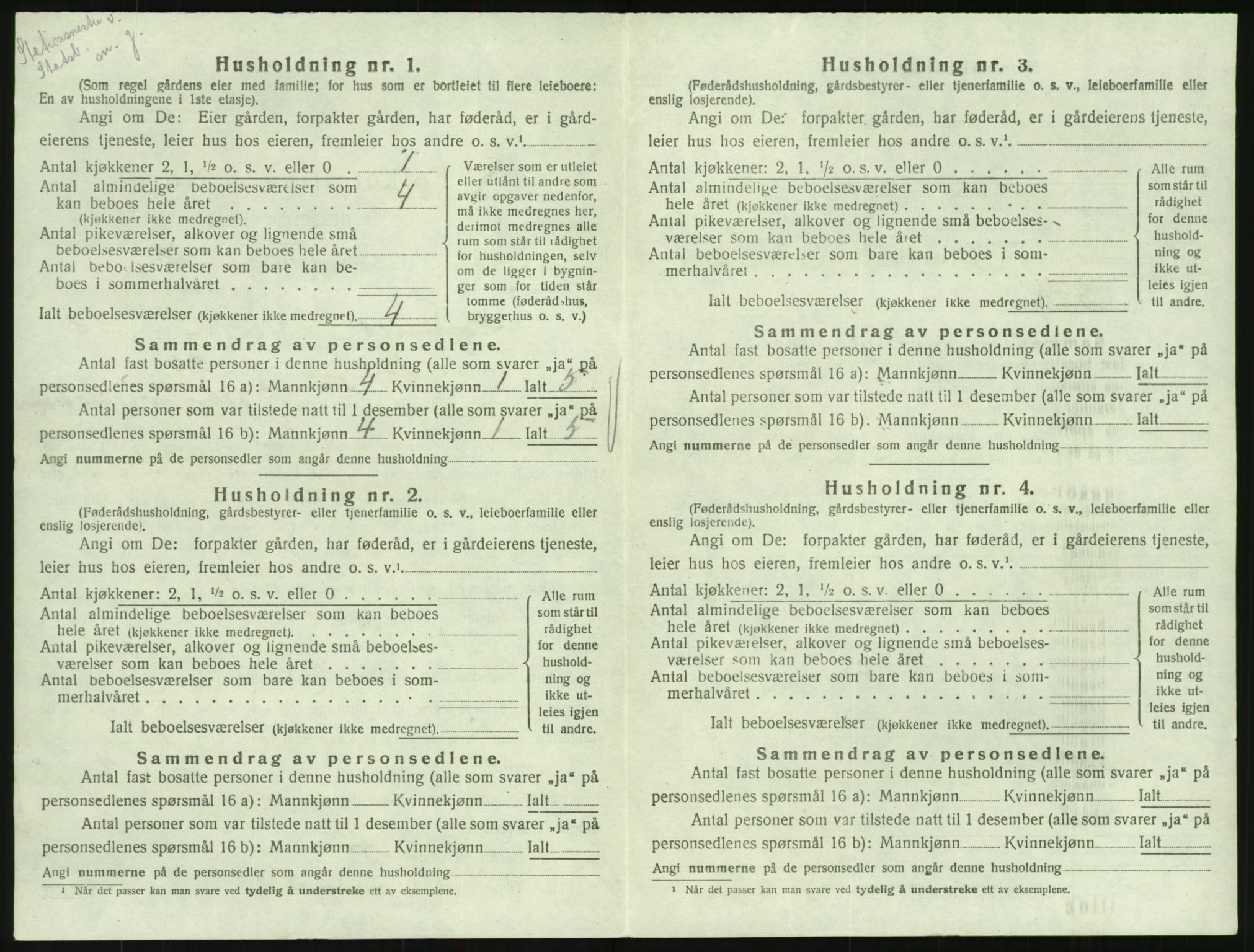 SAK, 1920 census for Hornnes, 1920, p. 342