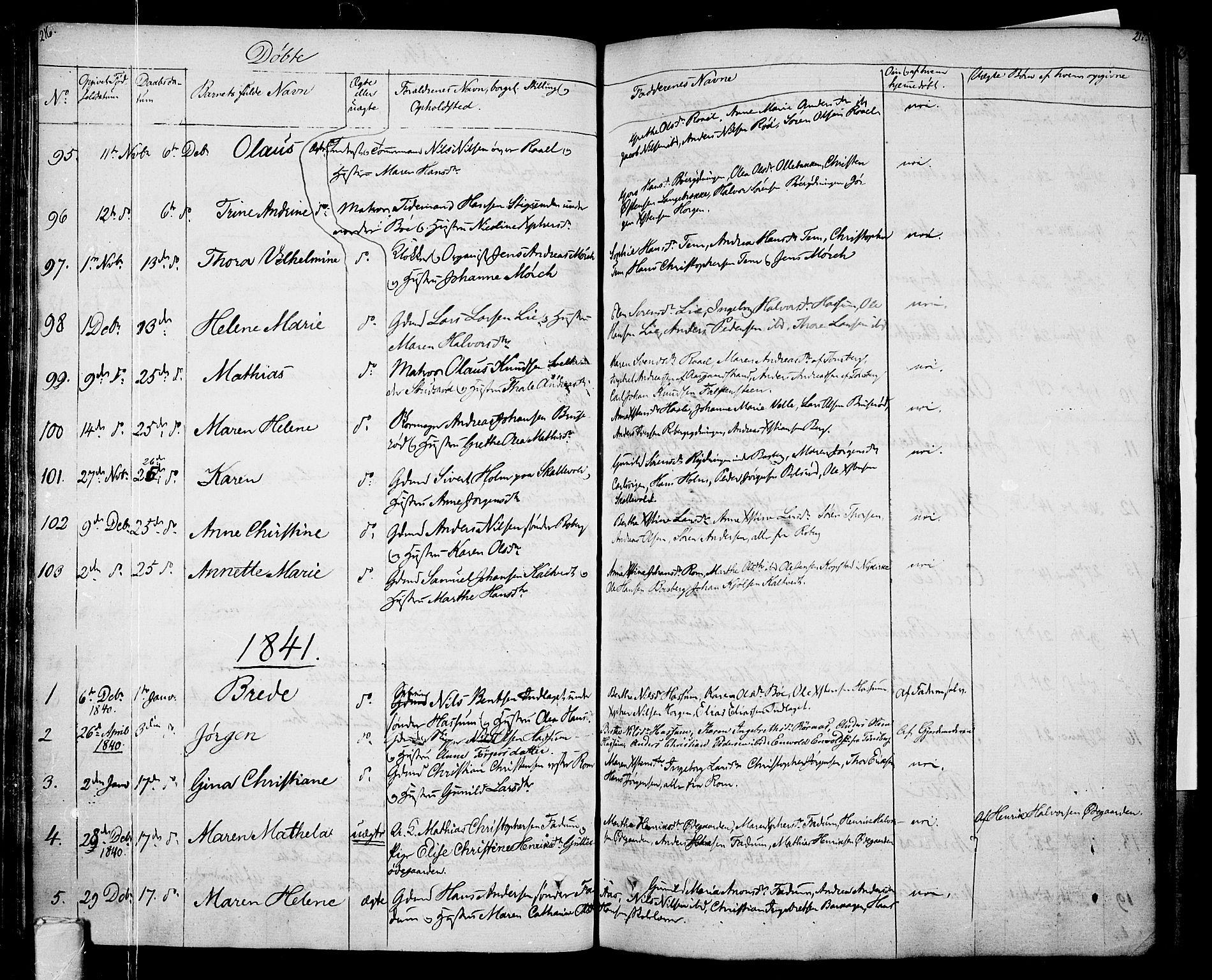 Sem kirkebøker, SAKO/A-5/F/Fa/L0005: Parish register (official) no. I 5, 1825-1842, p. 216-217