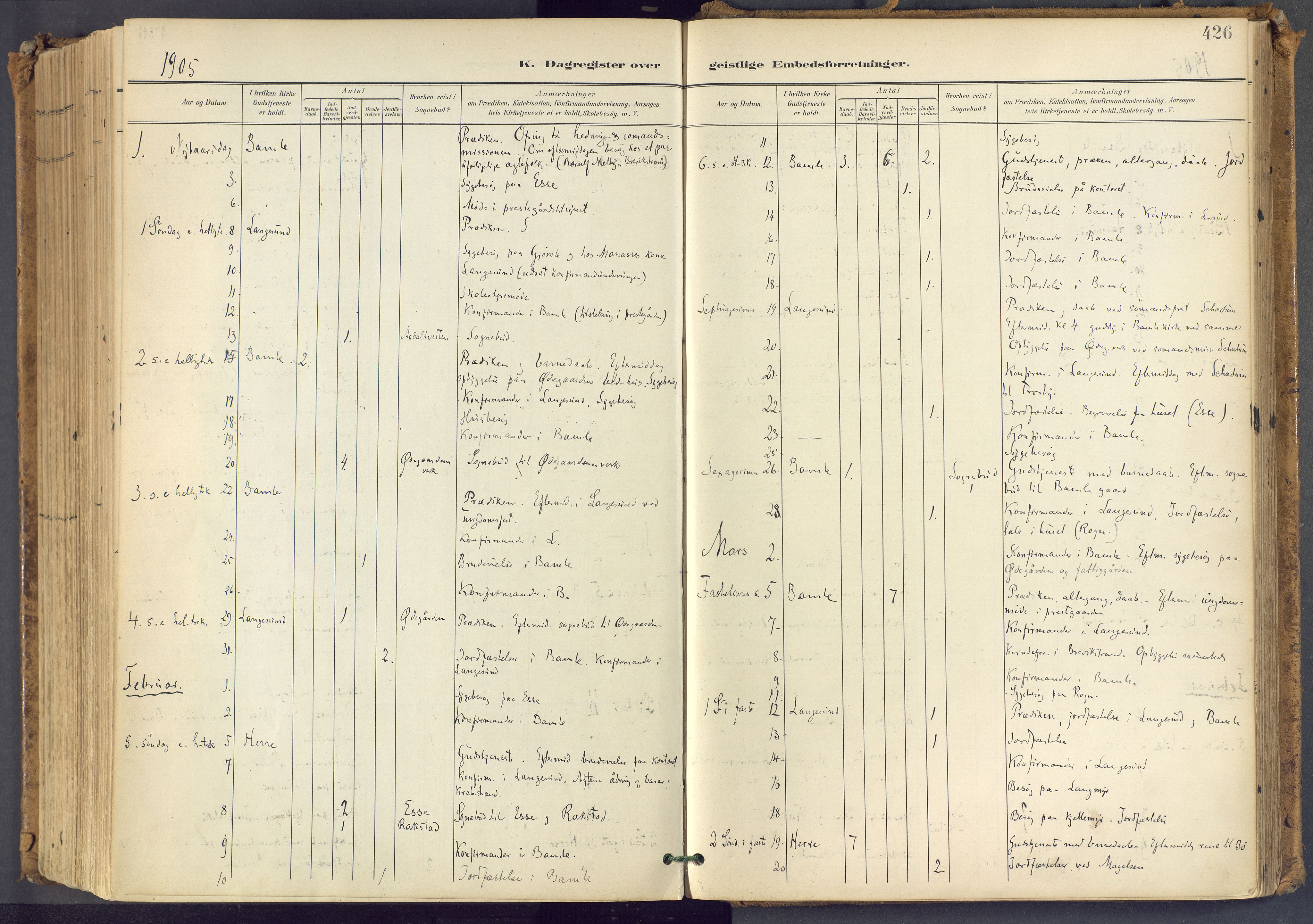 Bamble kirkebøker, SAKO/A-253/F/Fa/L0009: Parish register (official) no. I 9, 1901-1917, p. 426