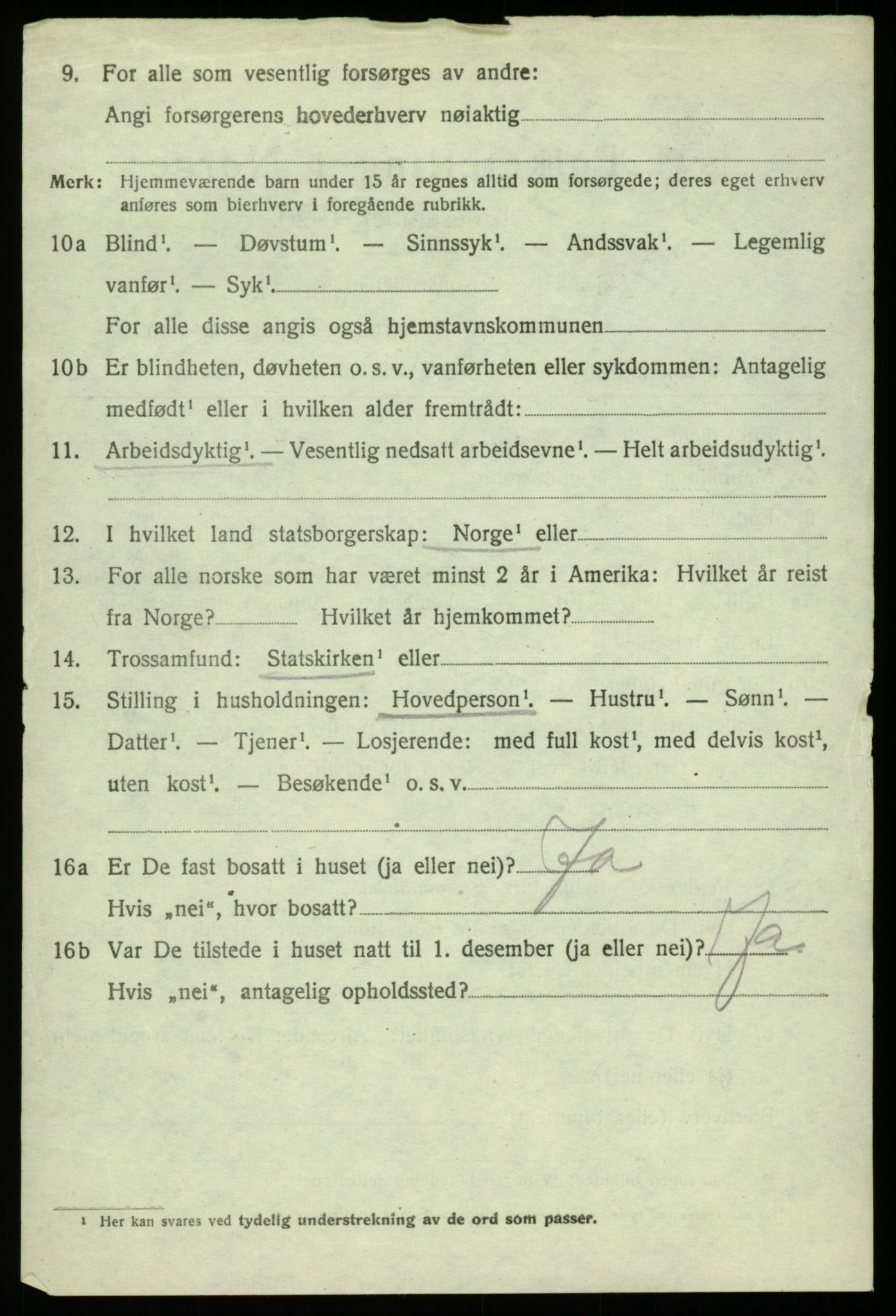 SAB, 1920 census for Fjell, 1920, p. 6403