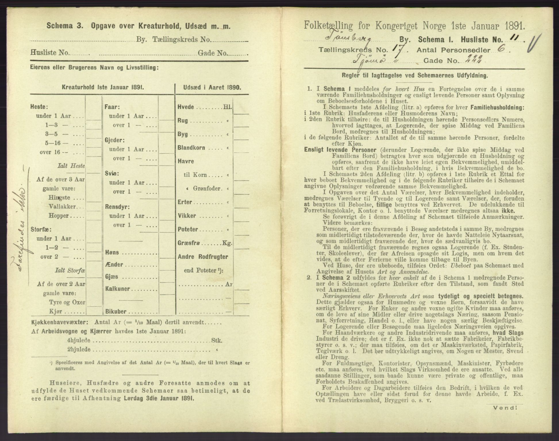 RA, 1891 census for 0705 Tønsberg, 1891, p. 618