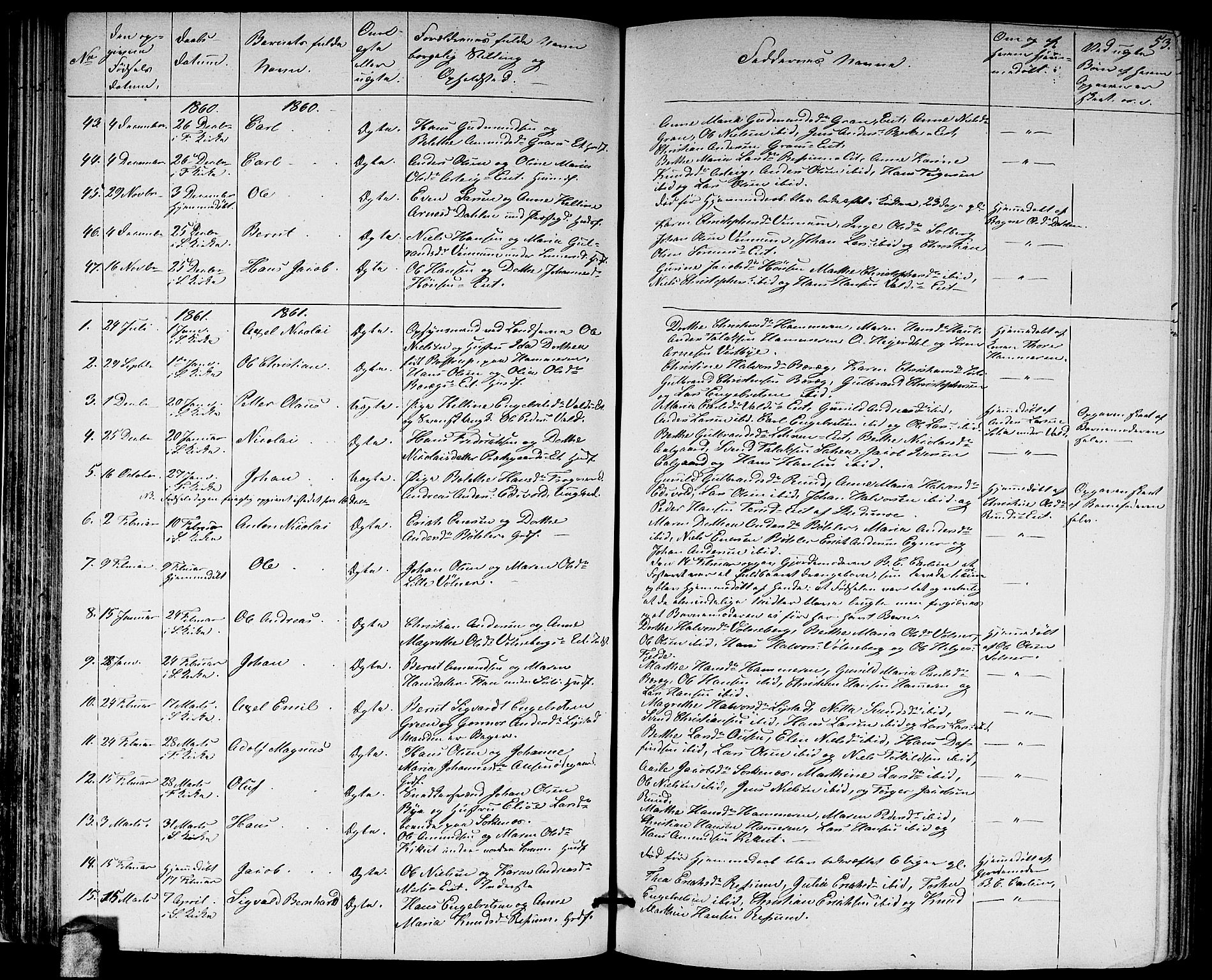 Sørum prestekontor Kirkebøker, AV/SAO-A-10303/G/Ga/L0003: Parish register (copy) no. I 3, 1846-1863, p. 53