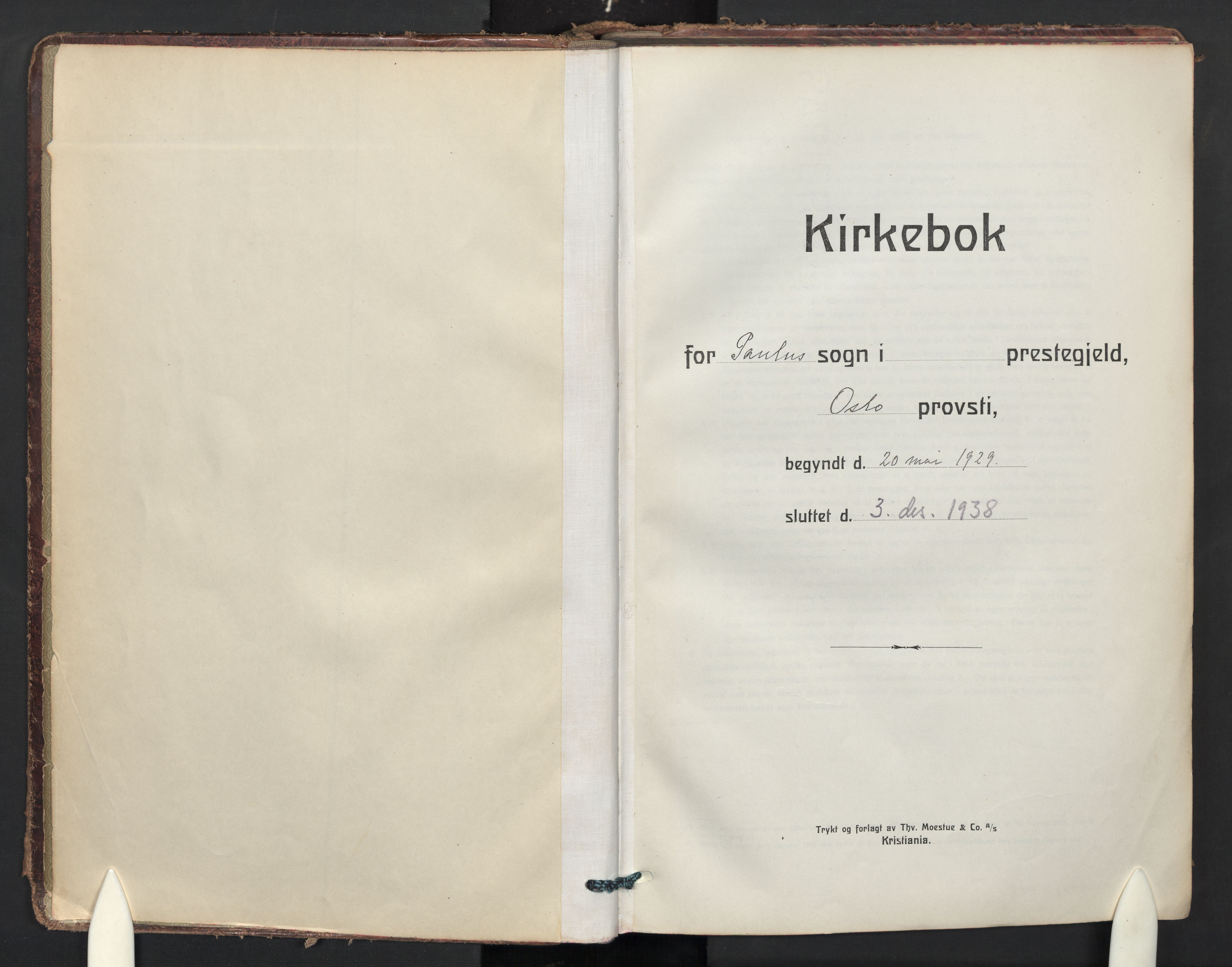 Paulus prestekontor Kirkebøker, AV/SAO-A-10871/F/Fa/L0028: Parish register (official) no. 28, 1929-1938