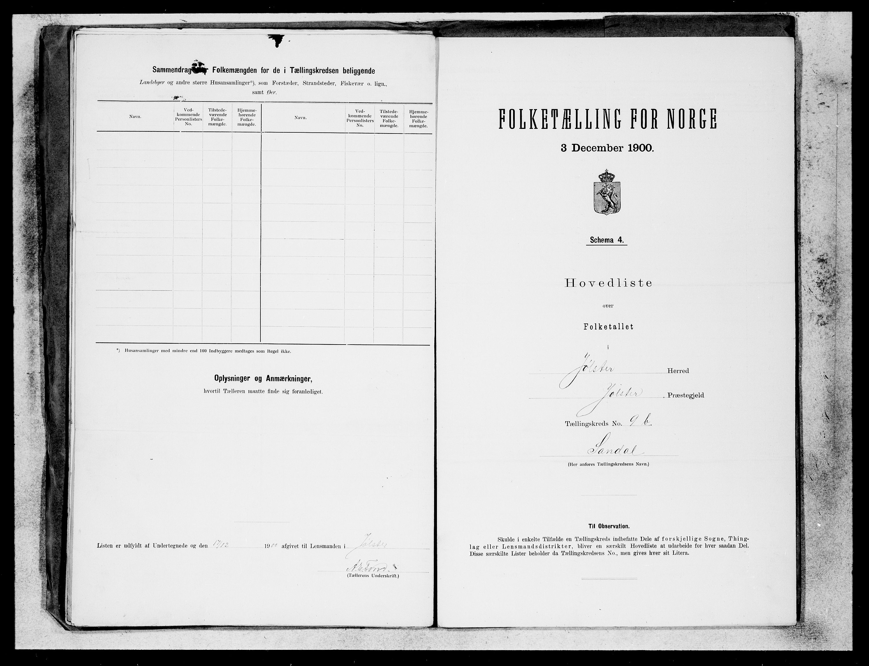 SAB, 1900 census for Jølster, 1900, p. 19