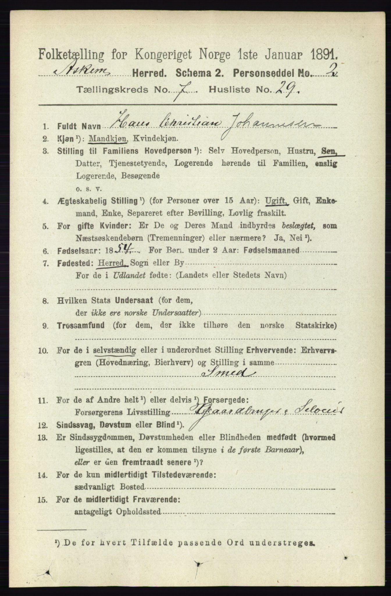 RA, 1891 census for 0124 Askim, 1891, p. 1176