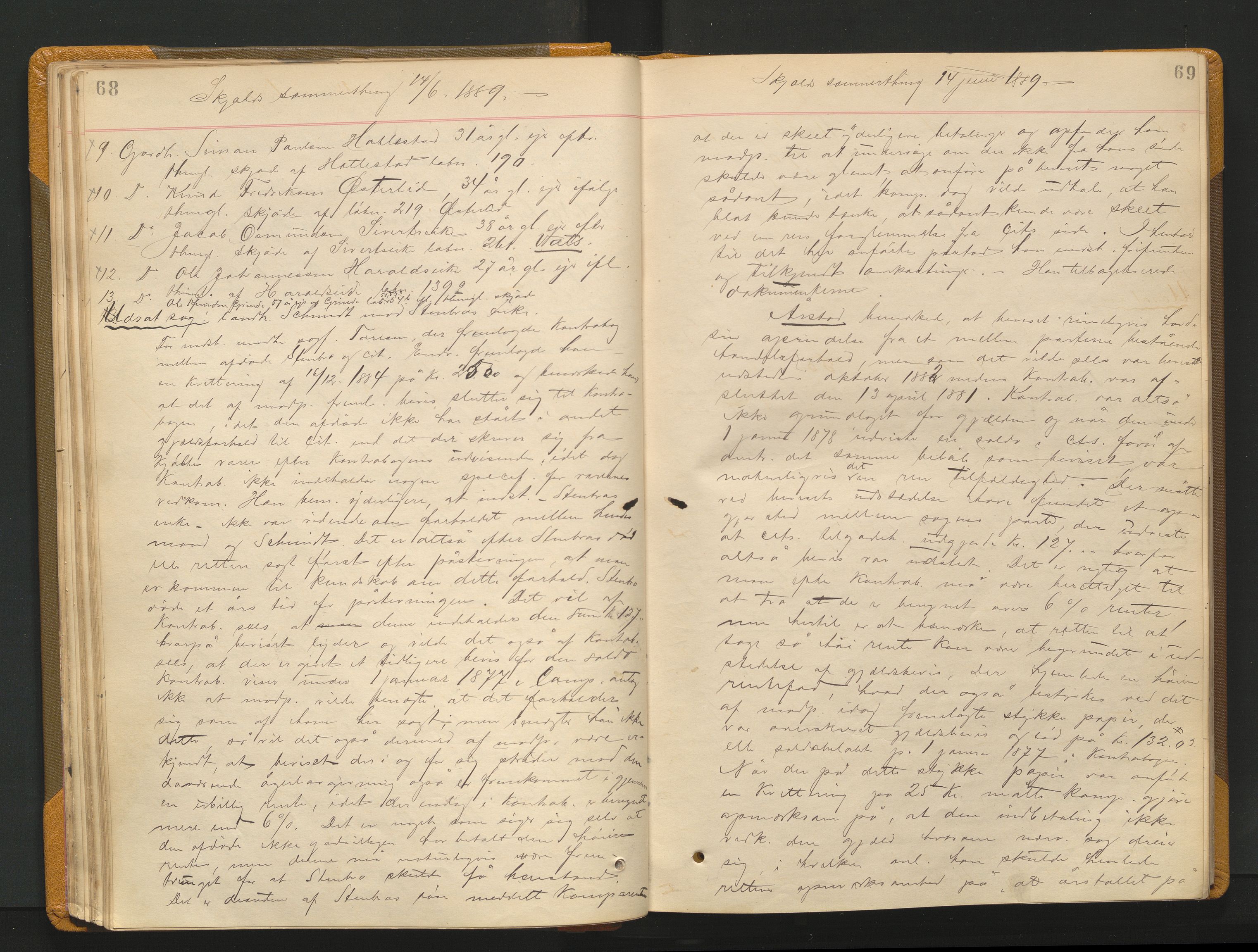 Ryfylke tingrett, AV/SAST-A-100055/001/I/IB/IB0/L0015: Tingbok, Ryfylke, 1889-1891, p. 68-69
