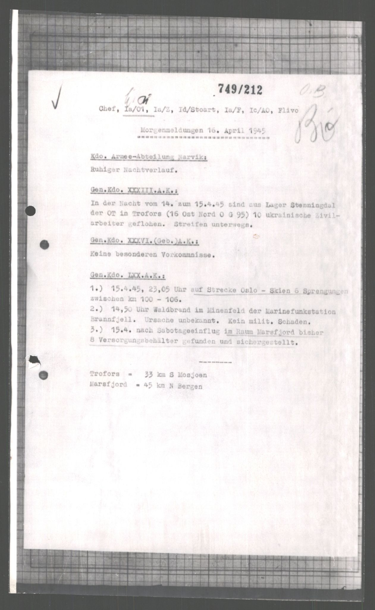 Forsvarets Overkommando. 2 kontor. Arkiv 11.4. Spredte tyske arkivsaker, AV/RA-RAFA-7031/D/Dar/Dara/L0004: Krigsdagbøker for 20. Gebirgs-Armee-Oberkommando (AOK 20), 1945, p. 597