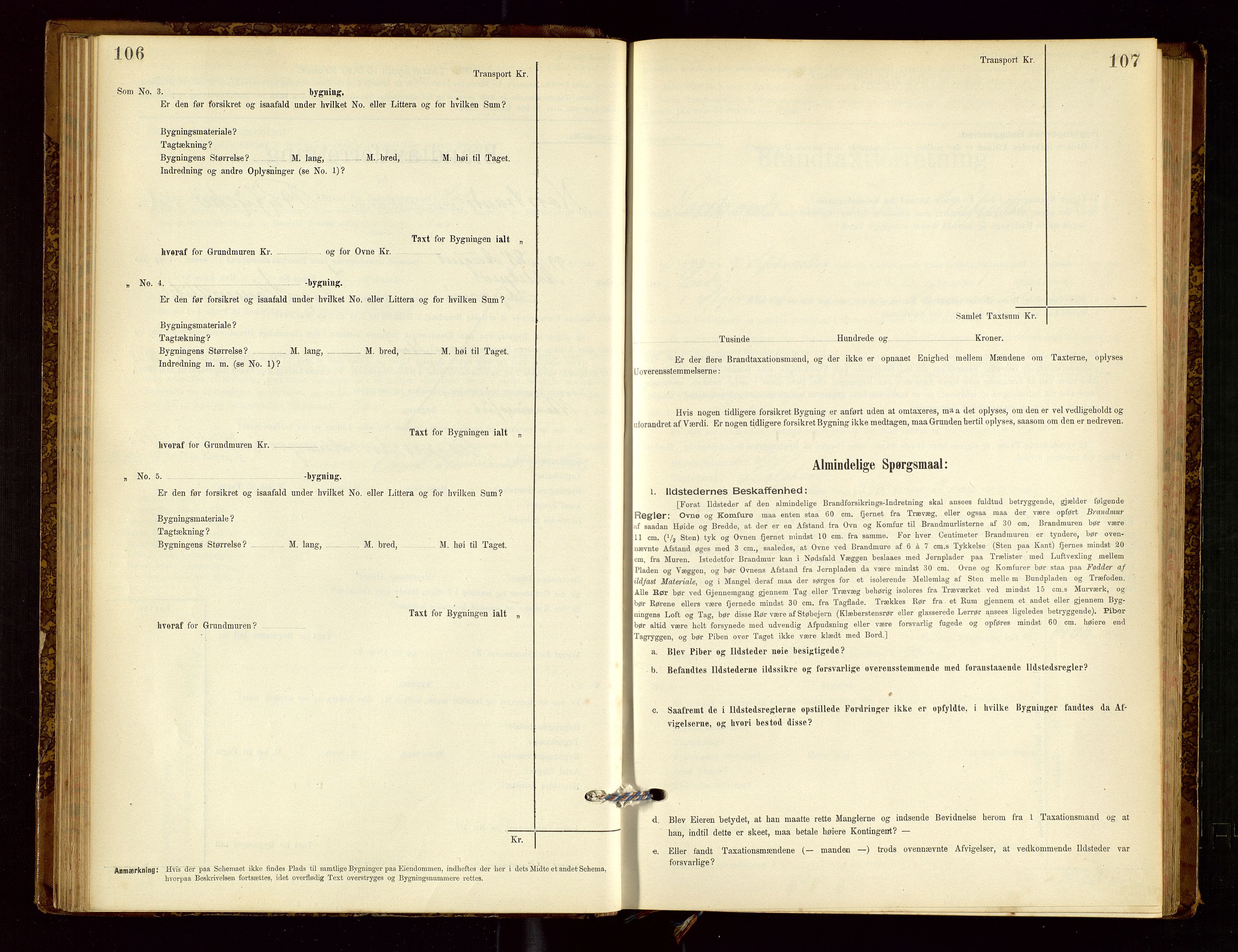 Nedstrand lensmannskontor, AV/SAST-A-100236/Gob/L0001: "Brandtaxationsprotokol for Nerstrand Lensmandsdistrikt Ryfylke fogderi", 1895-1915, p. 106-107