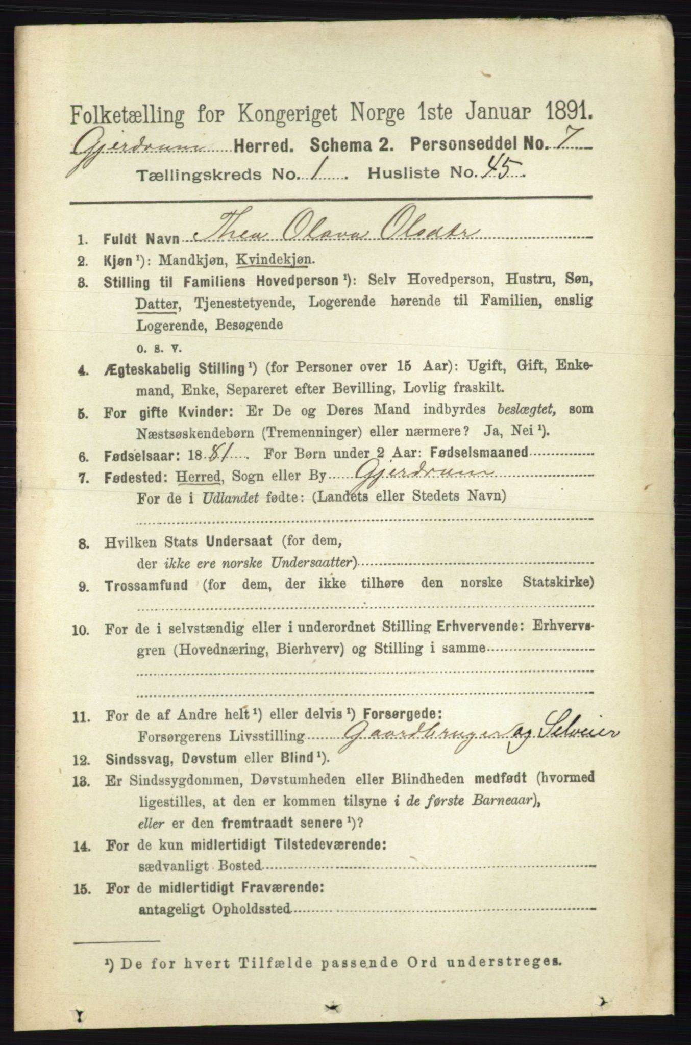 RA, 1891 census for 0234 Gjerdrum, 1891, p. 367