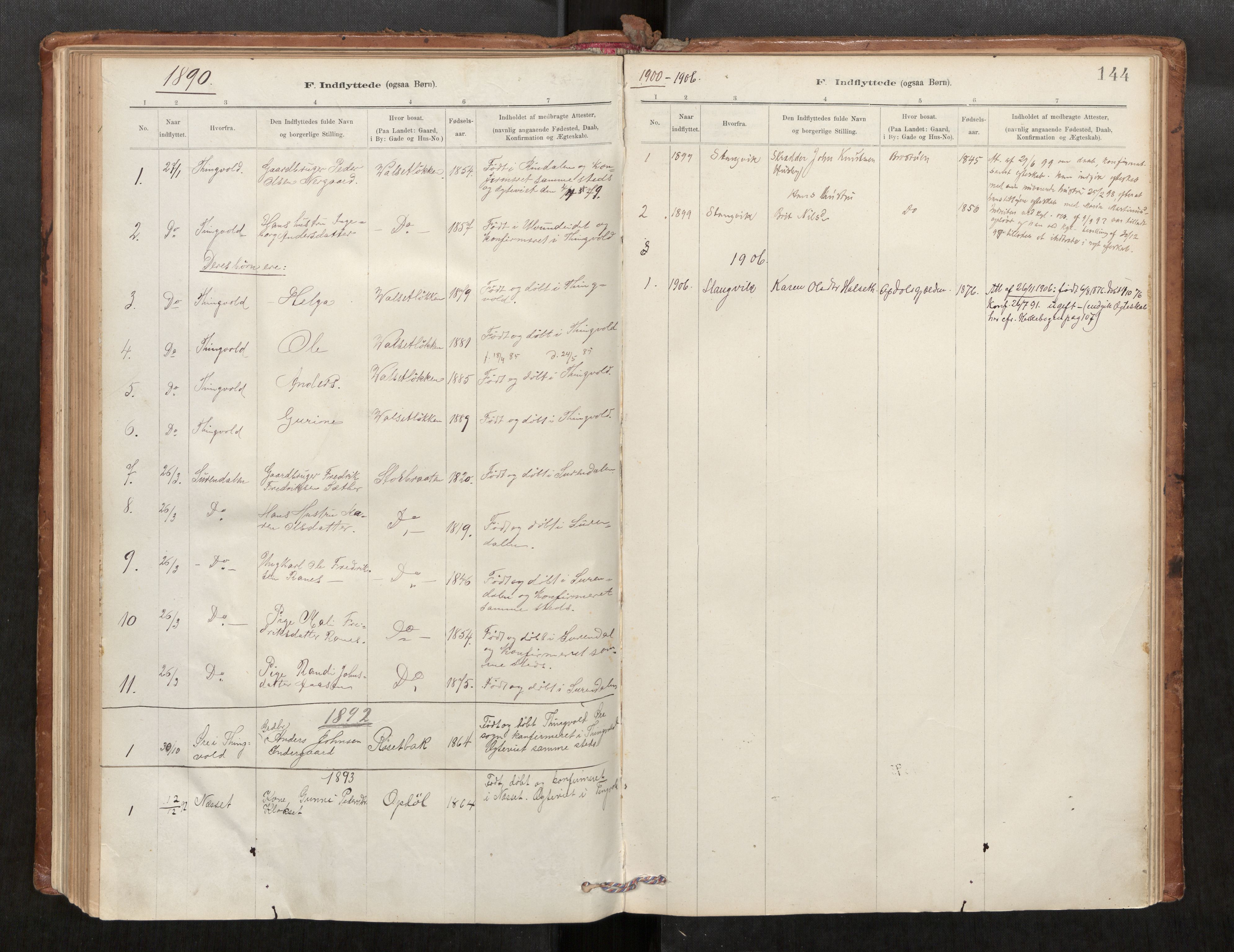 Parish register (official) no. 1, 1886-1908, p. 144