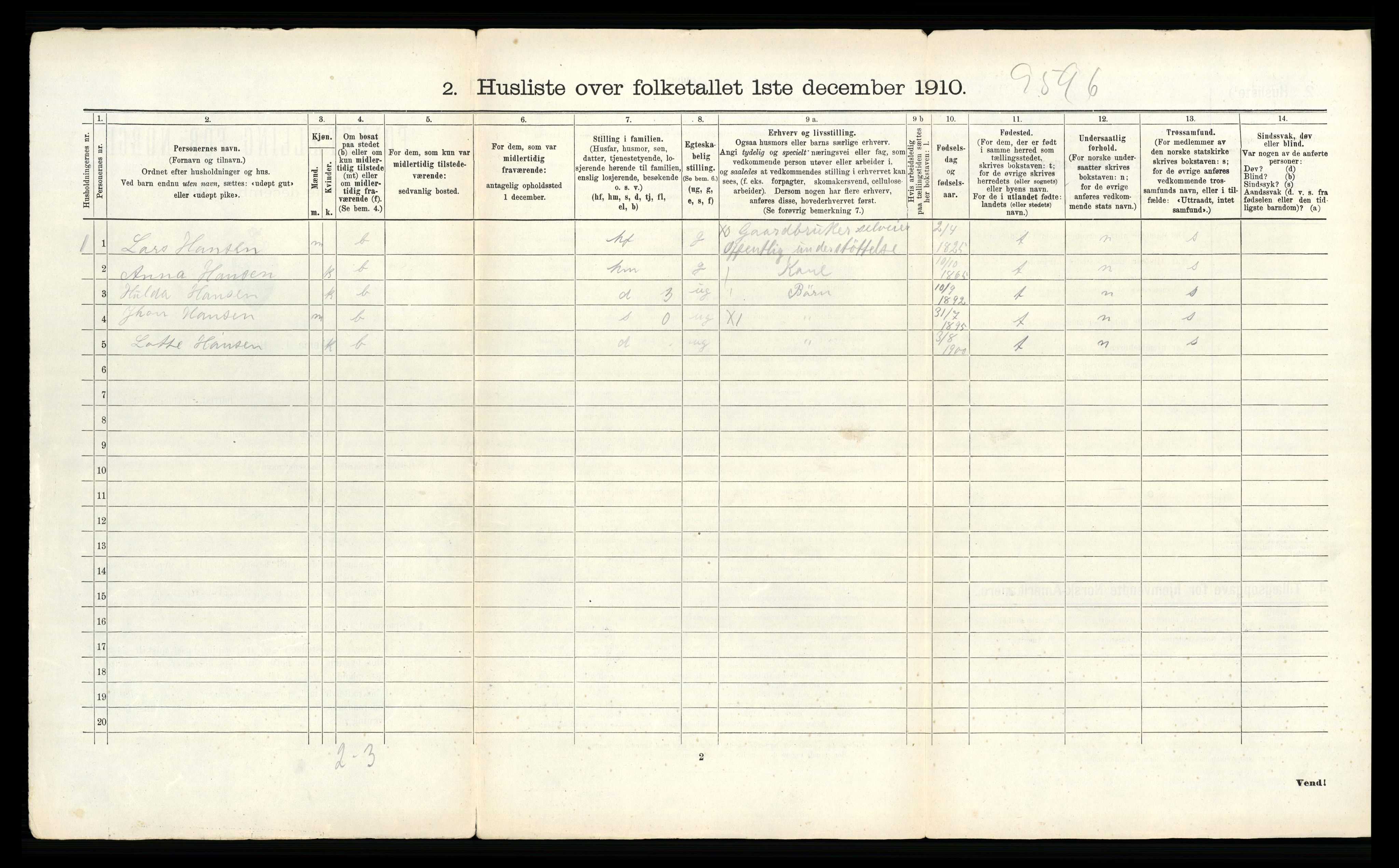 RA, 1910 census for Bodin, 1910, p. 218