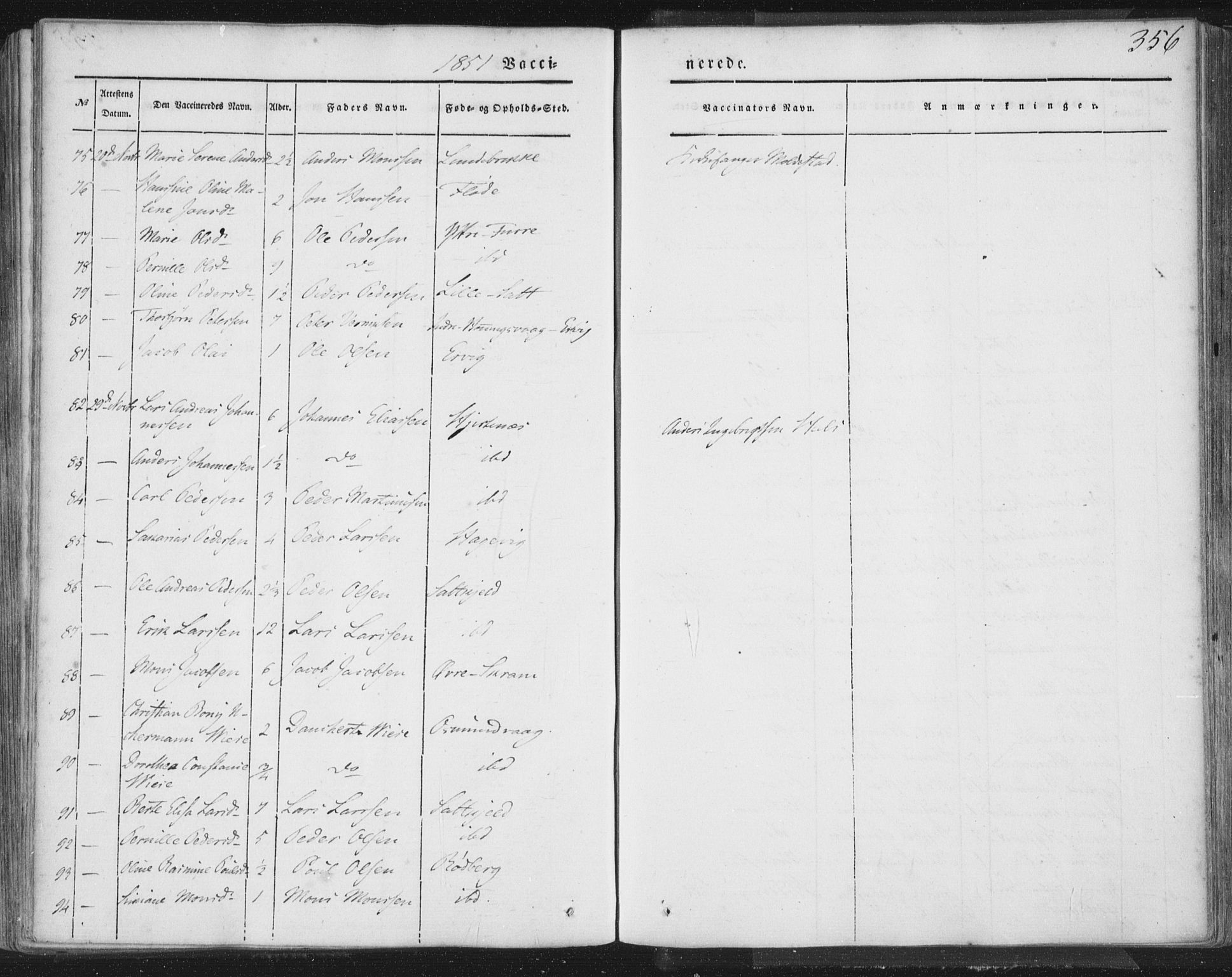 Selje sokneprestembete, AV/SAB-A-99938/H/Ha/Haa/Haaa: Parish register (official) no. A 10, 1844-1858, p. 356