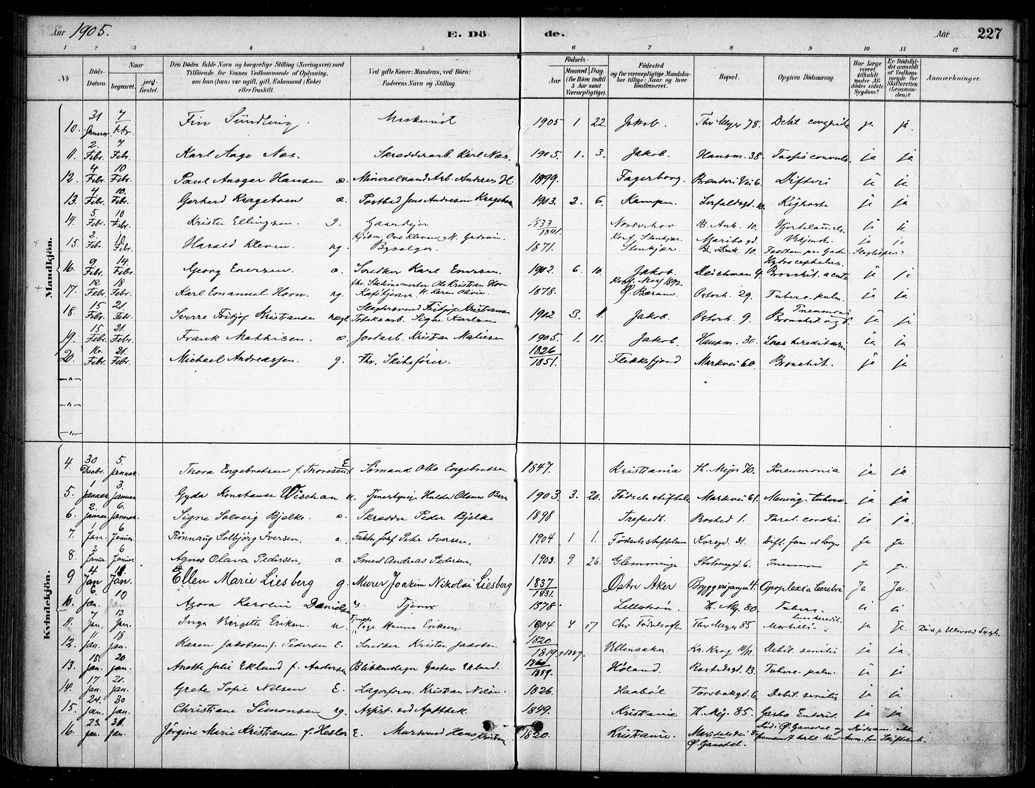 Jakob prestekontor Kirkebøker, AV/SAO-A-10850/F/Fa/L0007: Parish register (official) no. 7, 1880-1905, p. 227