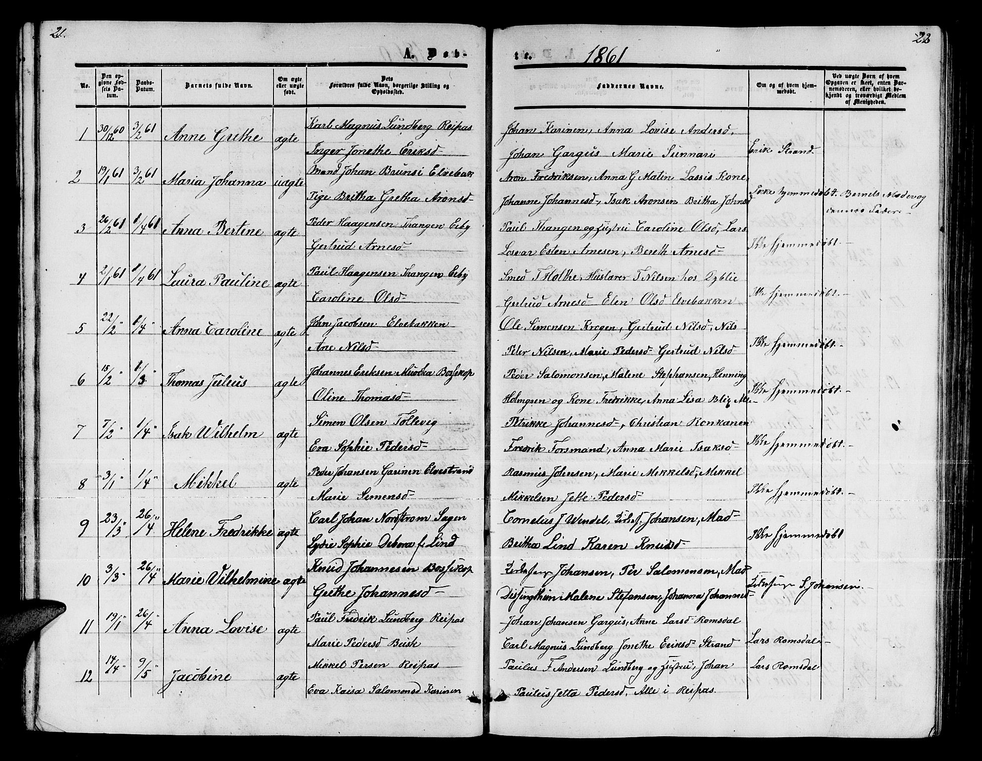 Alta sokneprestkontor, SATØ/S-1338/H/Hb/L0001.klokk: Parish register (copy) no. 1, 1858-1878, p. 21-22