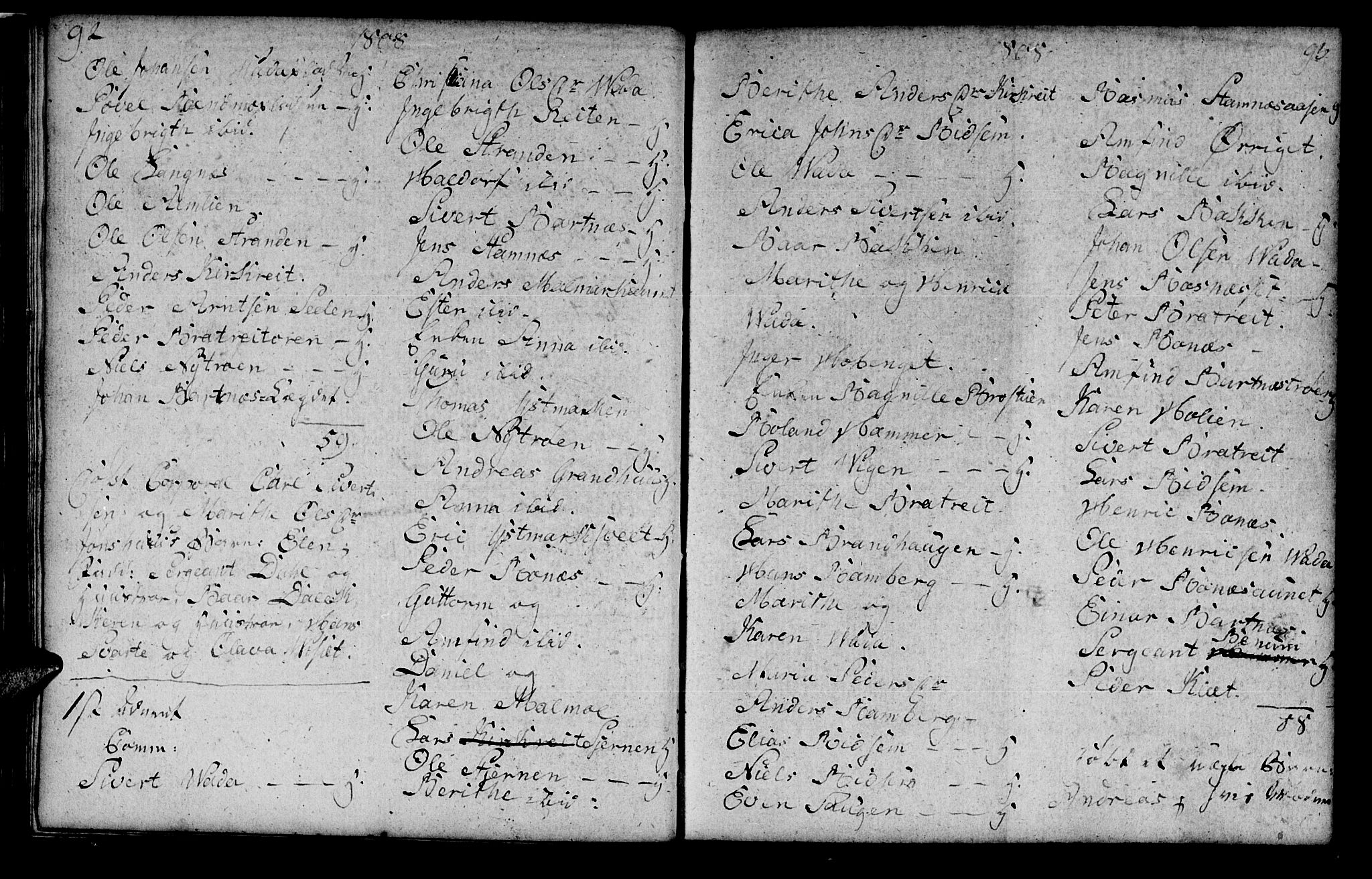 Ministerialprotokoller, klokkerbøker og fødselsregistre - Nord-Trøndelag, SAT/A-1458/745/L0432: Parish register (copy) no. 745C01, 1802-1814, p. 92-93