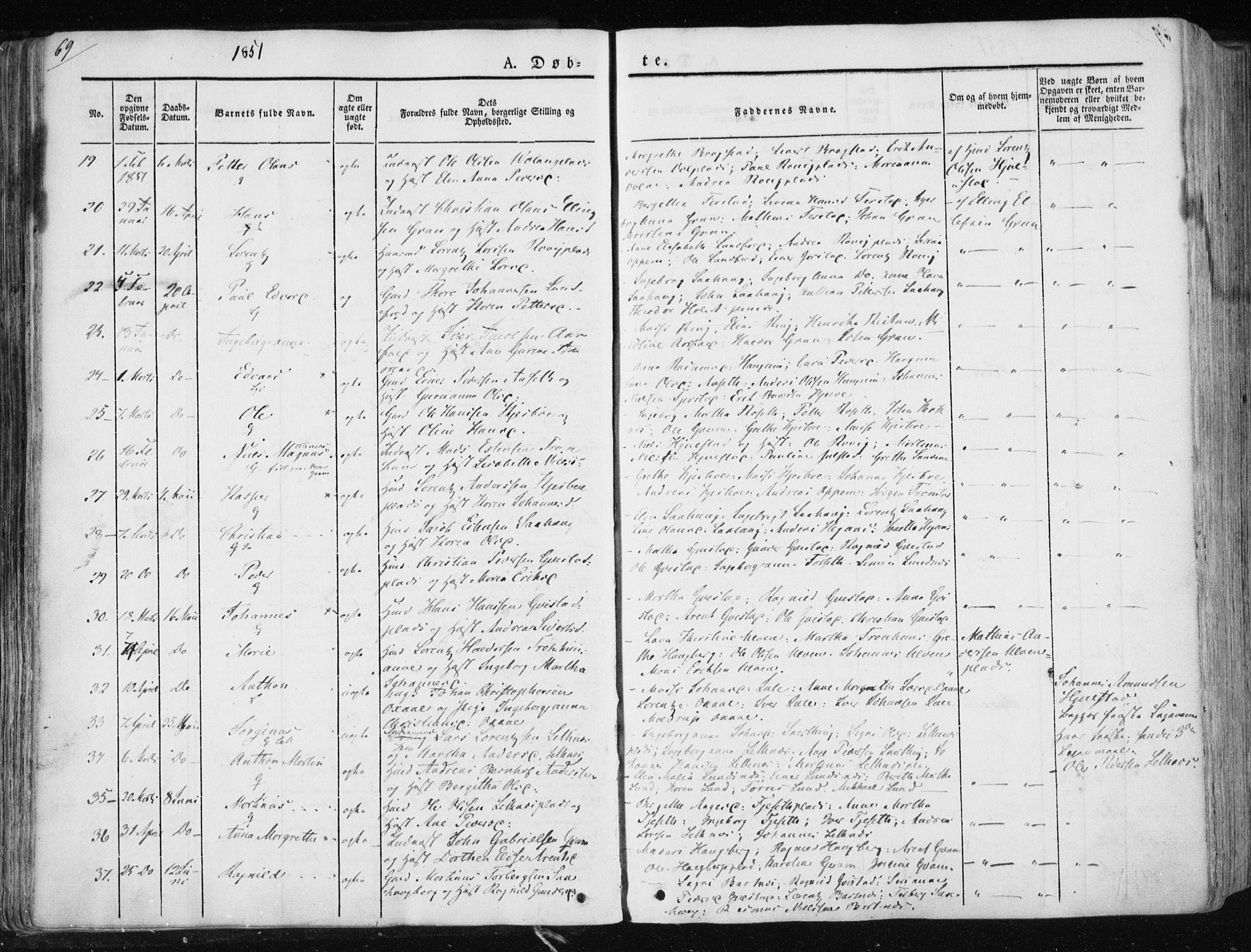 Ministerialprotokoller, klokkerbøker og fødselsregistre - Nord-Trøndelag, SAT/A-1458/730/L0280: Parish register (official) no. 730A07 /1, 1840-1854, p. 69