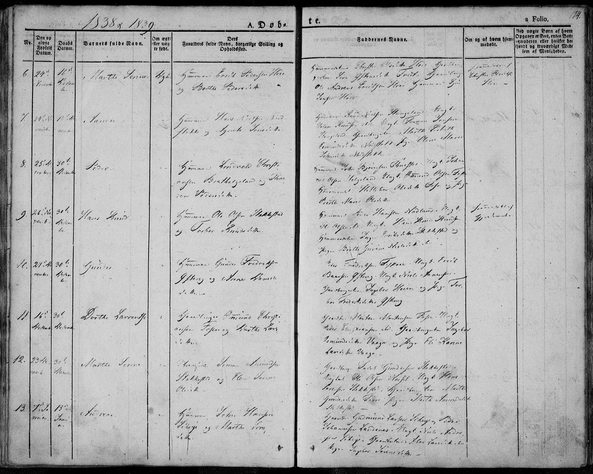 Avaldsnes sokneprestkontor, SAST/A -101851/H/Ha/Haa/L0005: Parish register (official) no. A 5.1, 1825-1841, p. 174