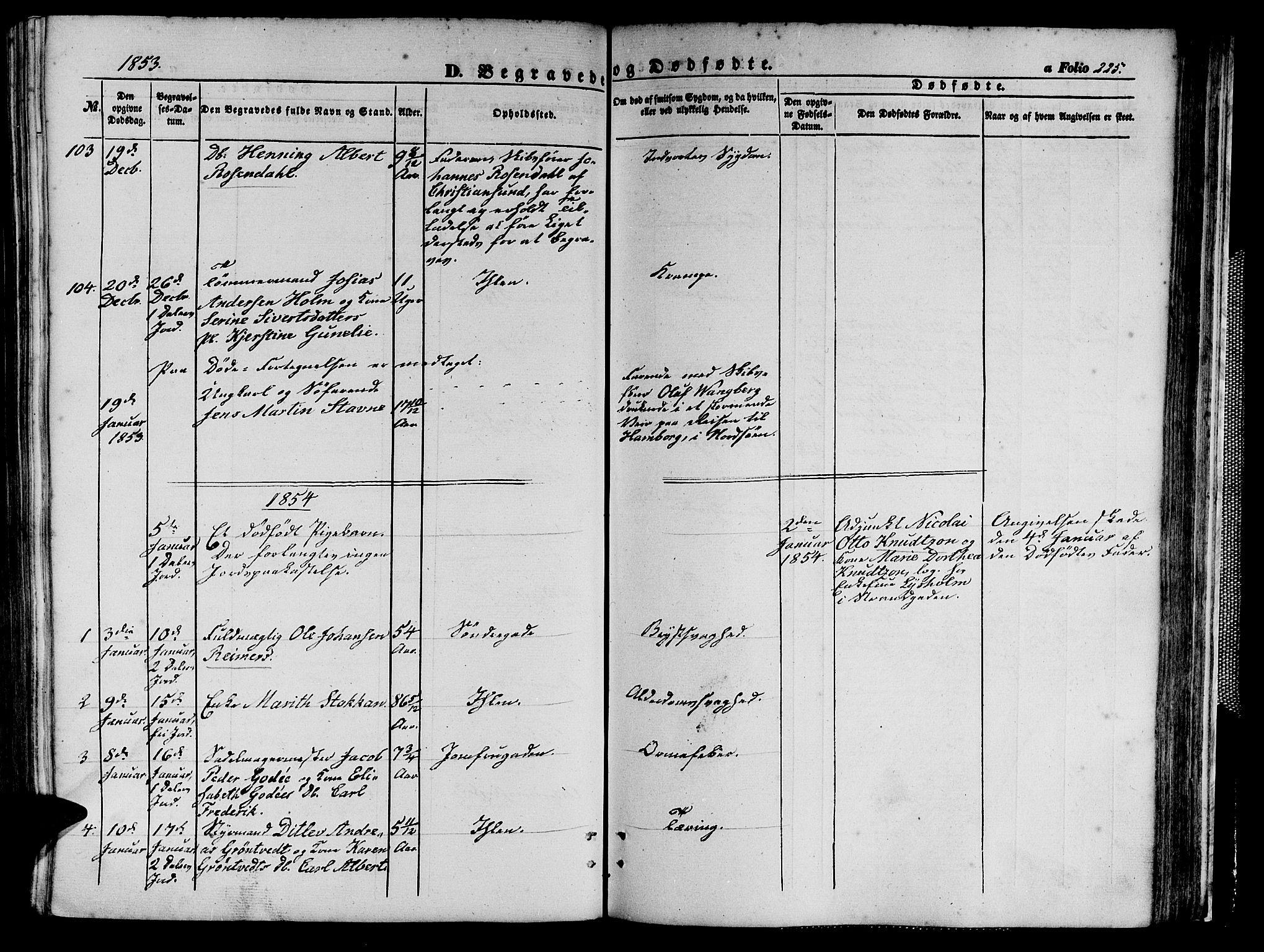 Ministerialprotokoller, klokkerbøker og fødselsregistre - Sør-Trøndelag, SAT/A-1456/602/L0138: Parish register (copy) no. 602C06, 1853-1858, p. 225