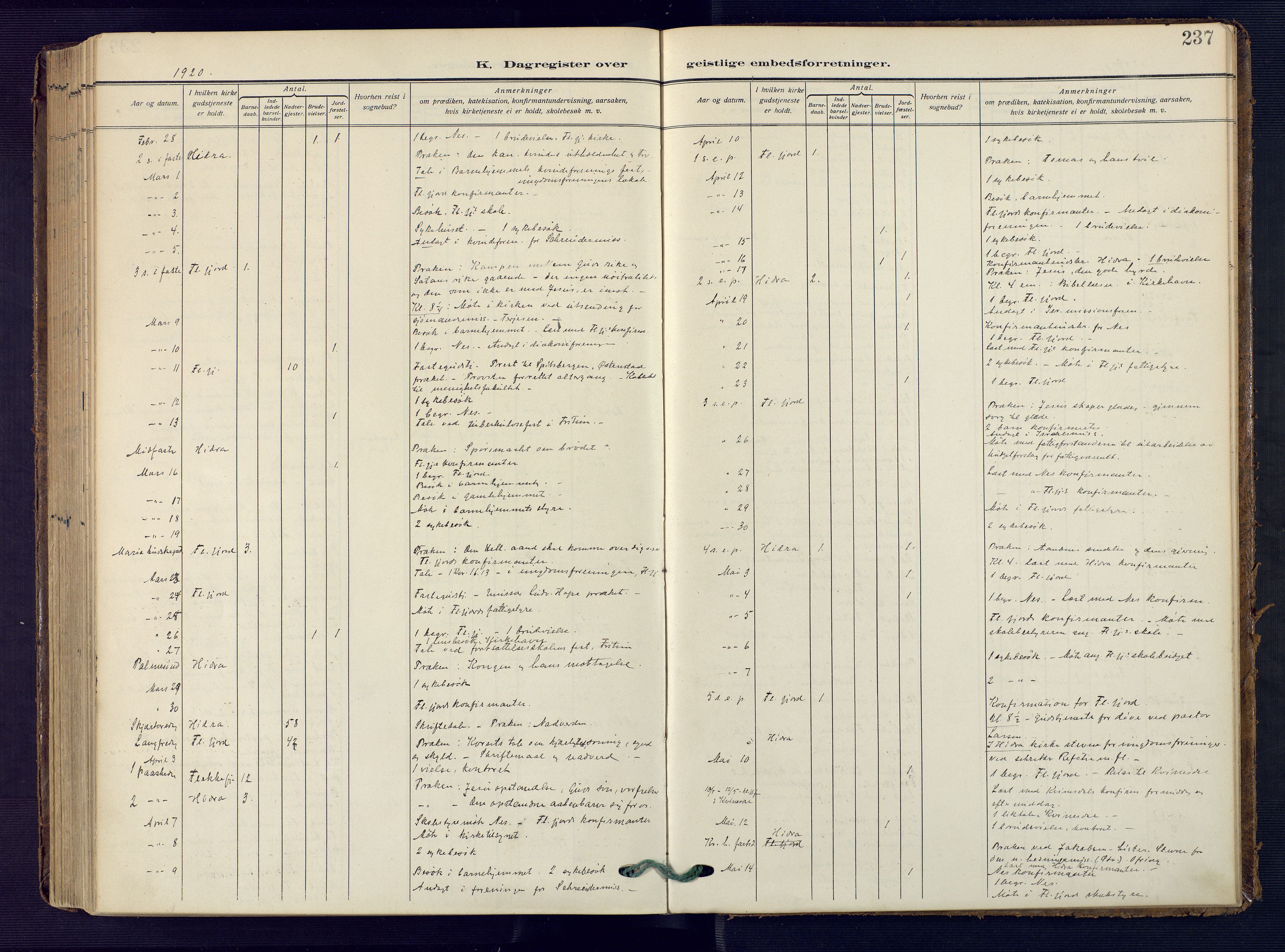 Flekkefjord sokneprestkontor, SAK/1111-0012/F/Fa/Faa/L0003: Parish register (official) no. A 3, 1913-1928, p. 237