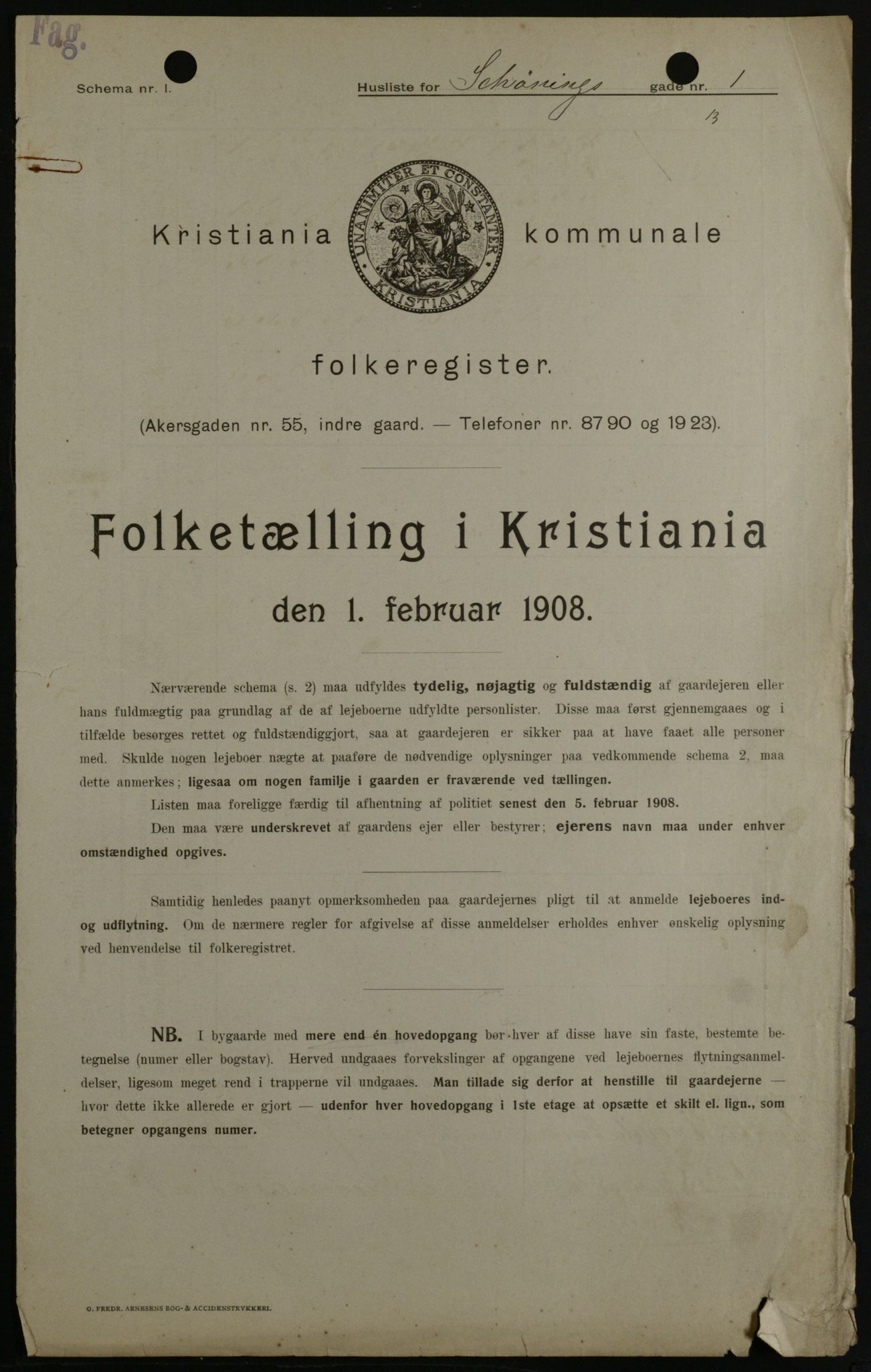 OBA, Municipal Census 1908 for Kristiania, 1908, p. 83968