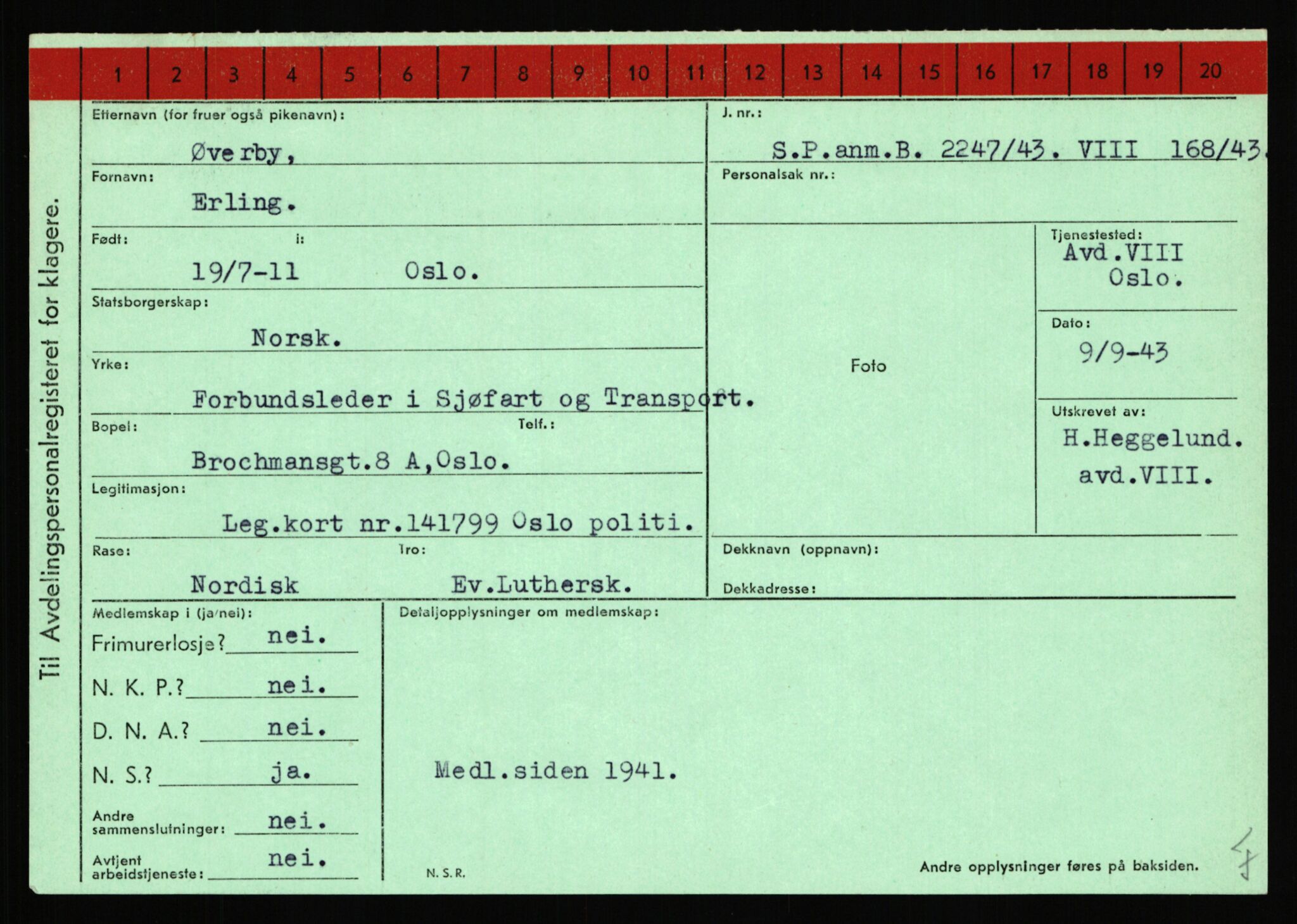 Statspolitiet - Hovedkontoret / Osloavdelingen, AV/RA-S-1329/C/Ca/L0016: Uberg - Øystese, 1943-1945, p. 4036