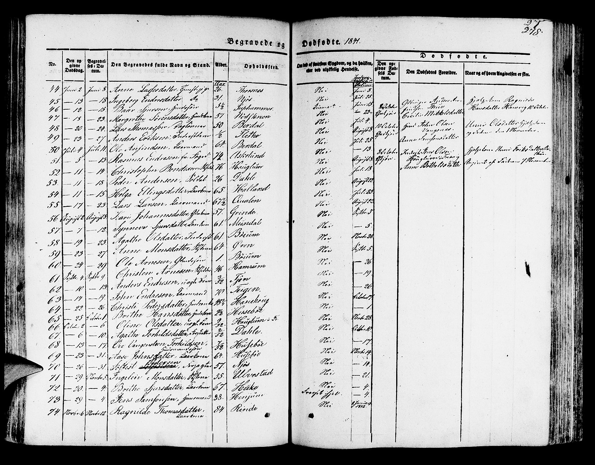 Leikanger sokneprestembete, AV/SAB-A-81001/H/Haa/Haaa/L0007: Parish register (official) no. A 7, 1838-1851, p. 278