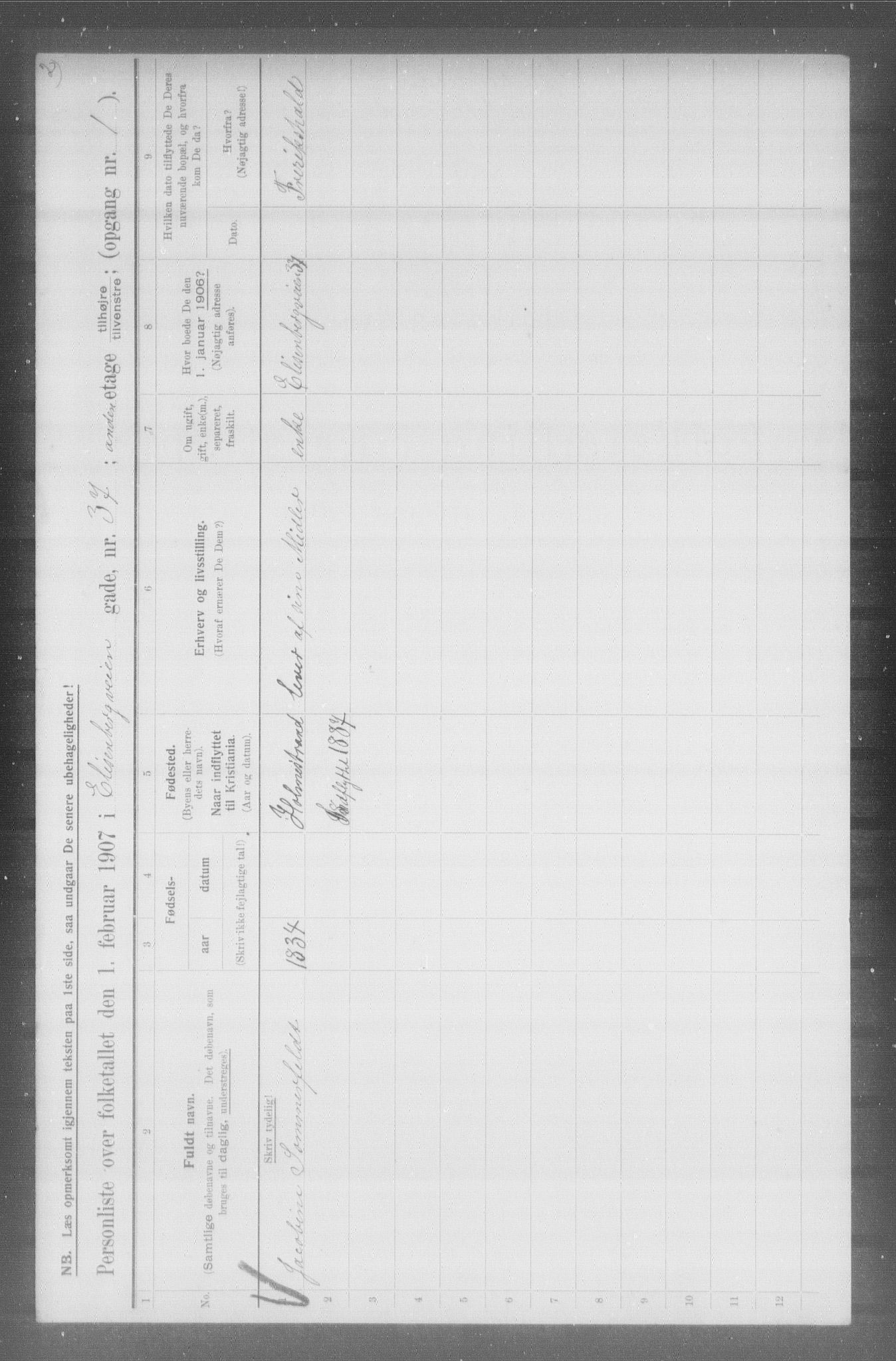 OBA, Municipal Census 1907 for Kristiania, 1907, p. 10503