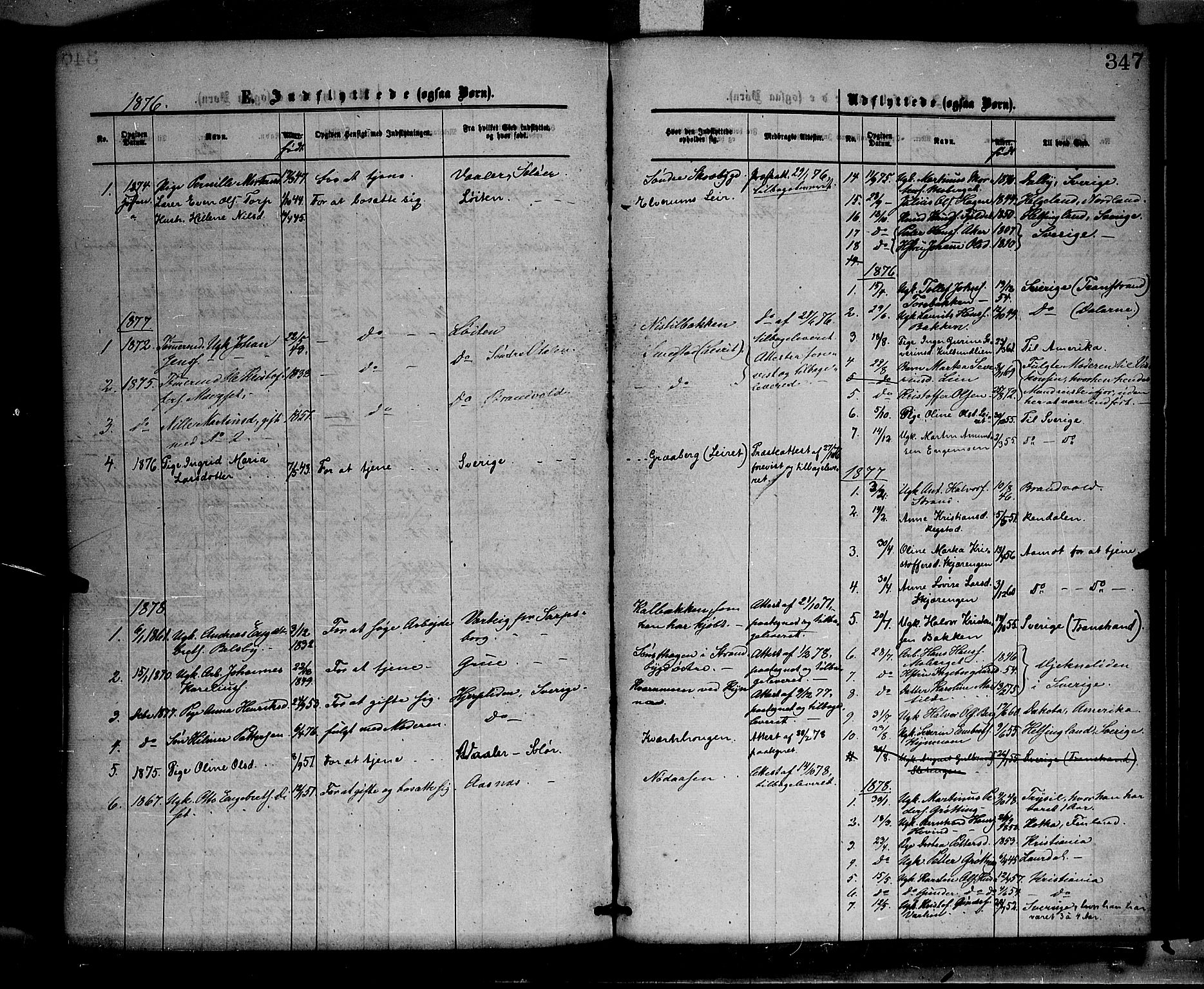 Elverum prestekontor, SAH/PREST-044/H/Ha/Haa/L0011: Parish register (official) no. 11, 1869-1879, p. 347