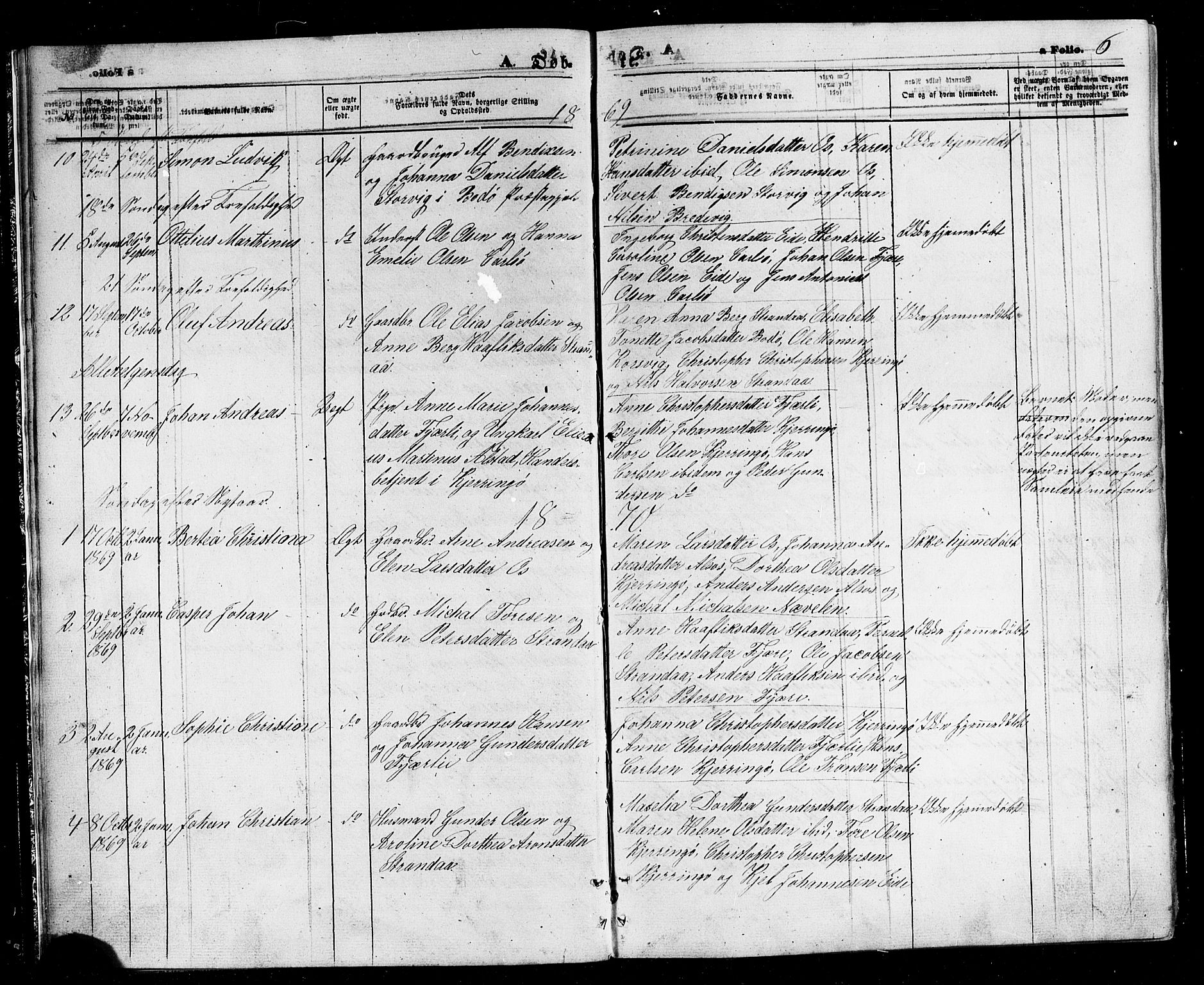 Ministerialprotokoller, klokkerbøker og fødselsregistre - Nordland, SAT/A-1459/803/L0075: Parish register (copy) no. 803C02, 1867-1881, p. 6