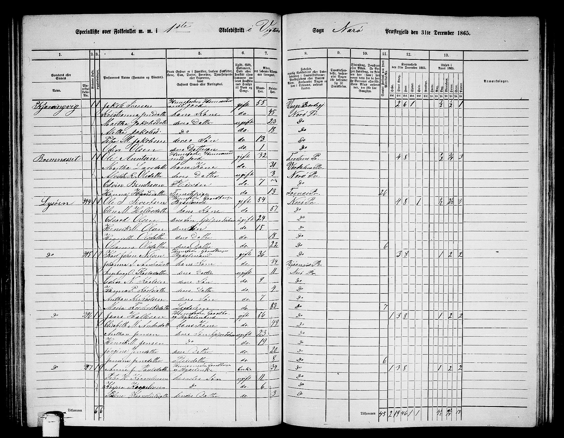 RA, 1865 census for Nærøy, 1865, p. 90