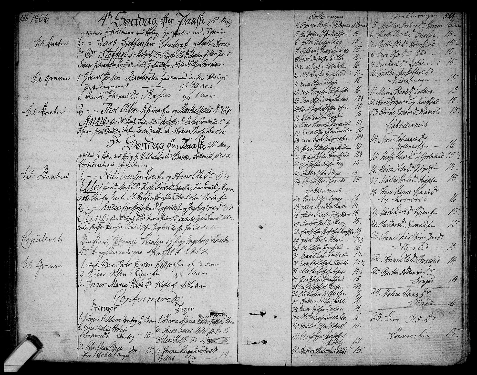 Eiker kirkebøker, AV/SAKO-A-4/F/Fa/L0009: Parish register (official) no. I 9, 1789-1806, p. 520-521