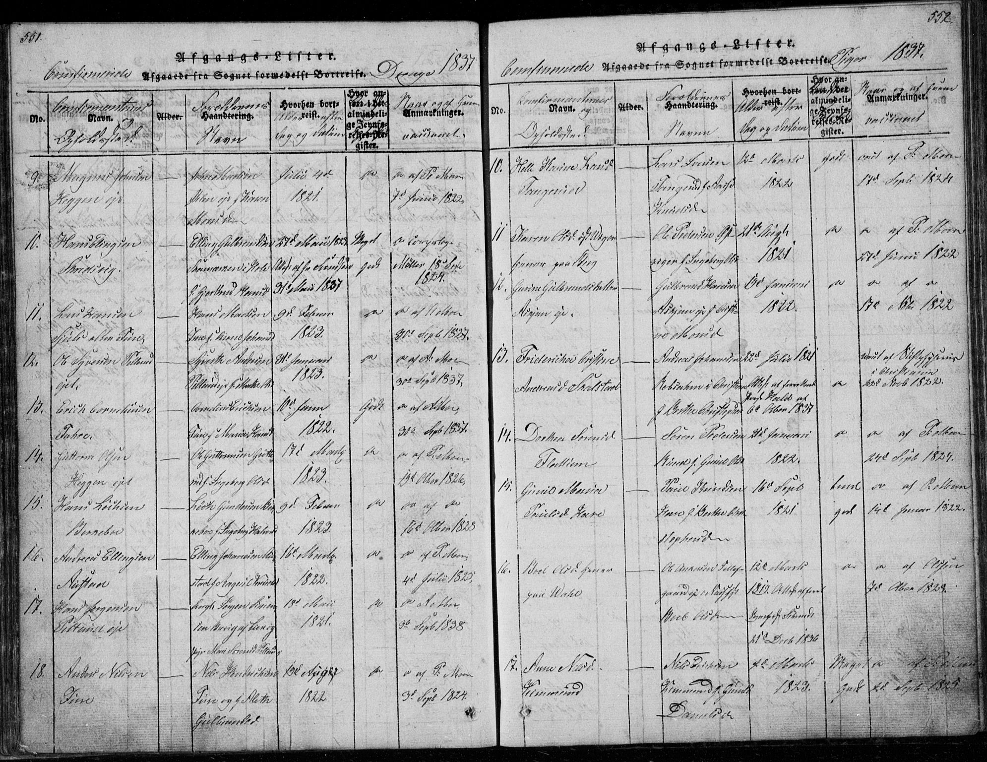 Modum kirkebøker, AV/SAKO-A-234/G/Ga/L0003: Parish register (copy) no. I 3, 1832-1842, p. 551-552