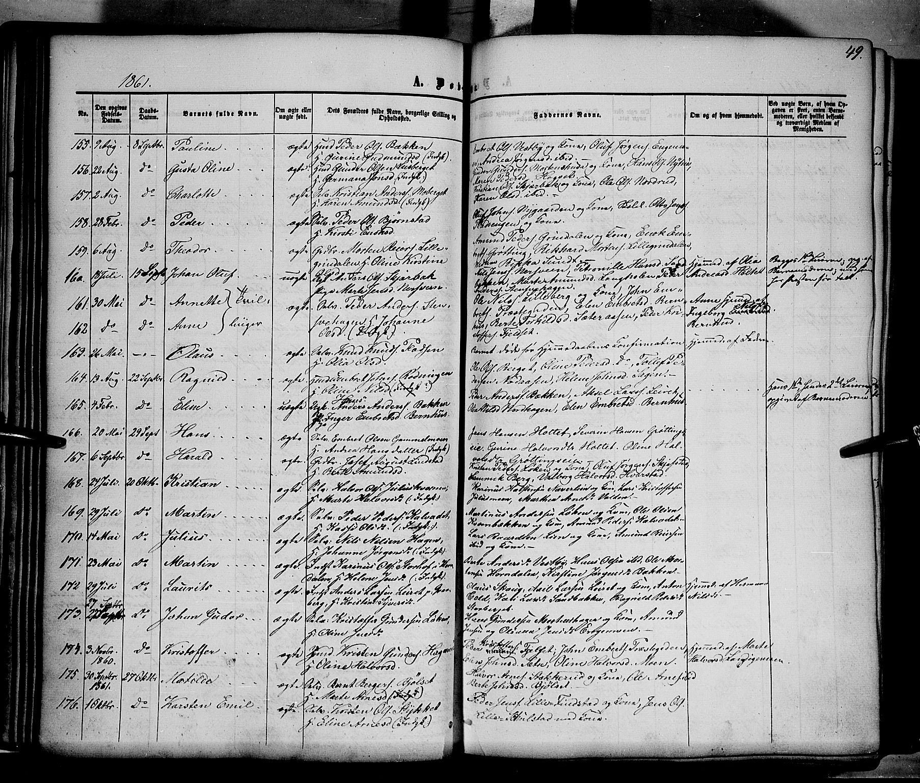 Elverum prestekontor, AV/SAH-PREST-044/H/Ha/Haa/L0010: Parish register (official) no. 10, 1857-1868, p. 49