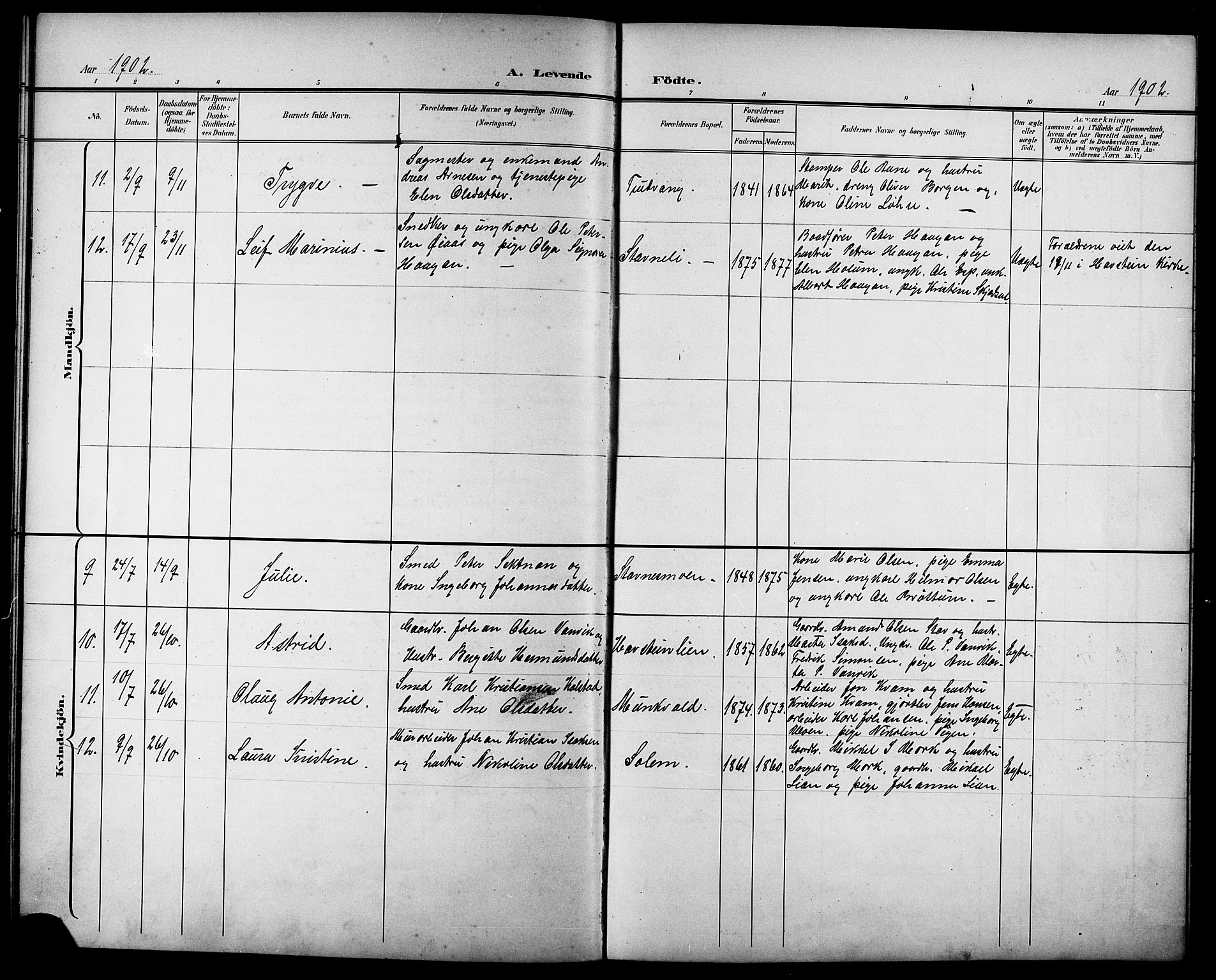 Ministerialprotokoller, klokkerbøker og fødselsregistre - Sør-Trøndelag, AV/SAT-A-1456/611/L0355: Parish register (copy) no. 611C03, 1897-1914