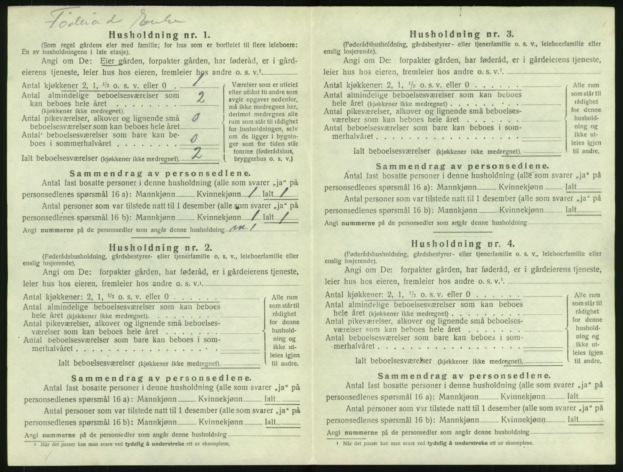 SAT, 1920 census for Borge, 1920, p. 784