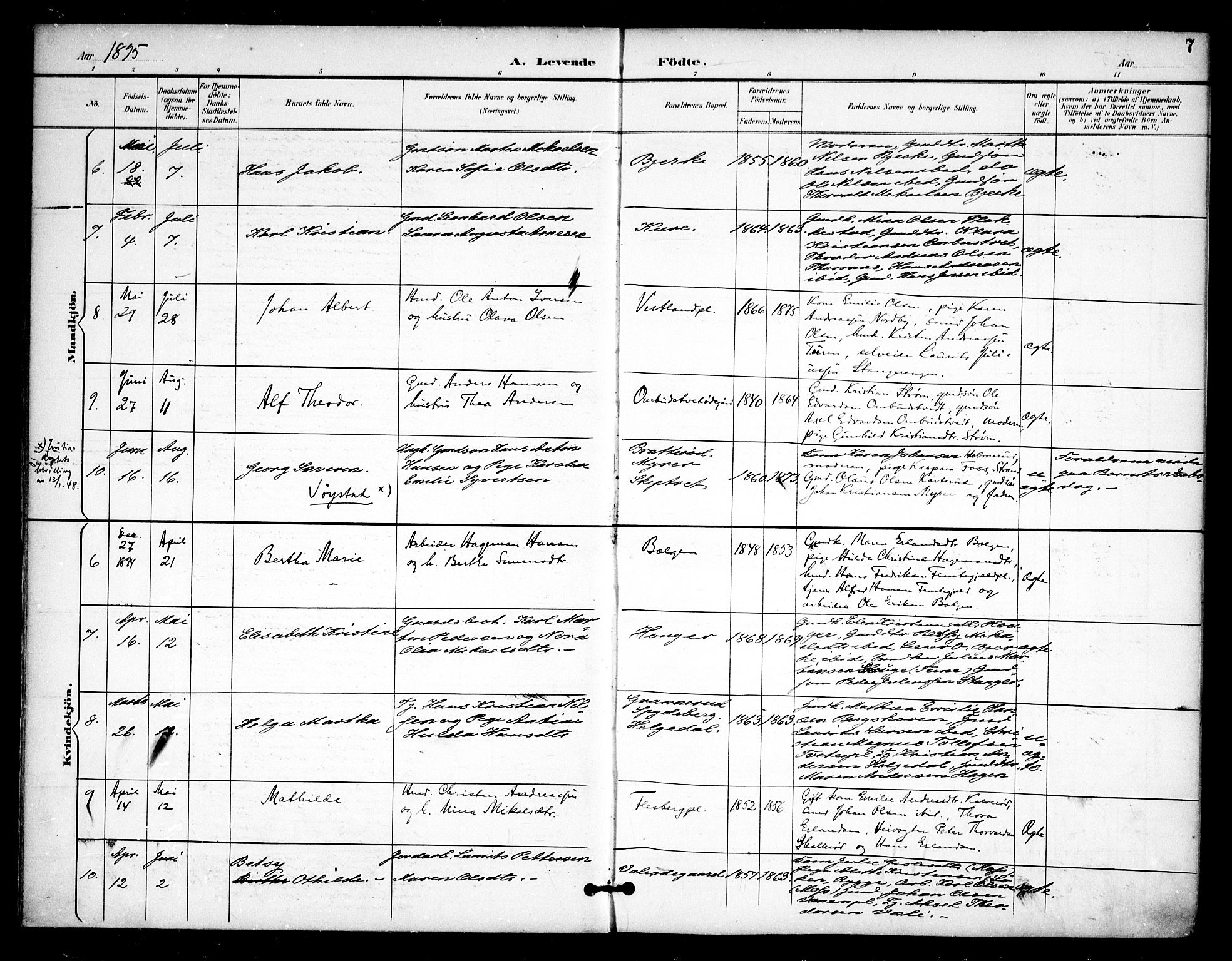 Våler prestekontor Kirkebøker, AV/SAO-A-11083/F/Fa/L0011: Parish register (official) no. I 11, 1893-1909, p. 7