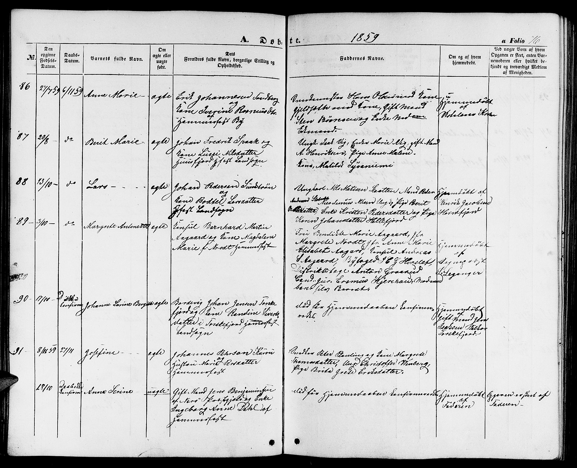 Hammerfest sokneprestkontor, AV/SATØ-S-1347/H/Hb/L0002.klokk: Parish register (copy) no. 2, 1851-1861, p. 76